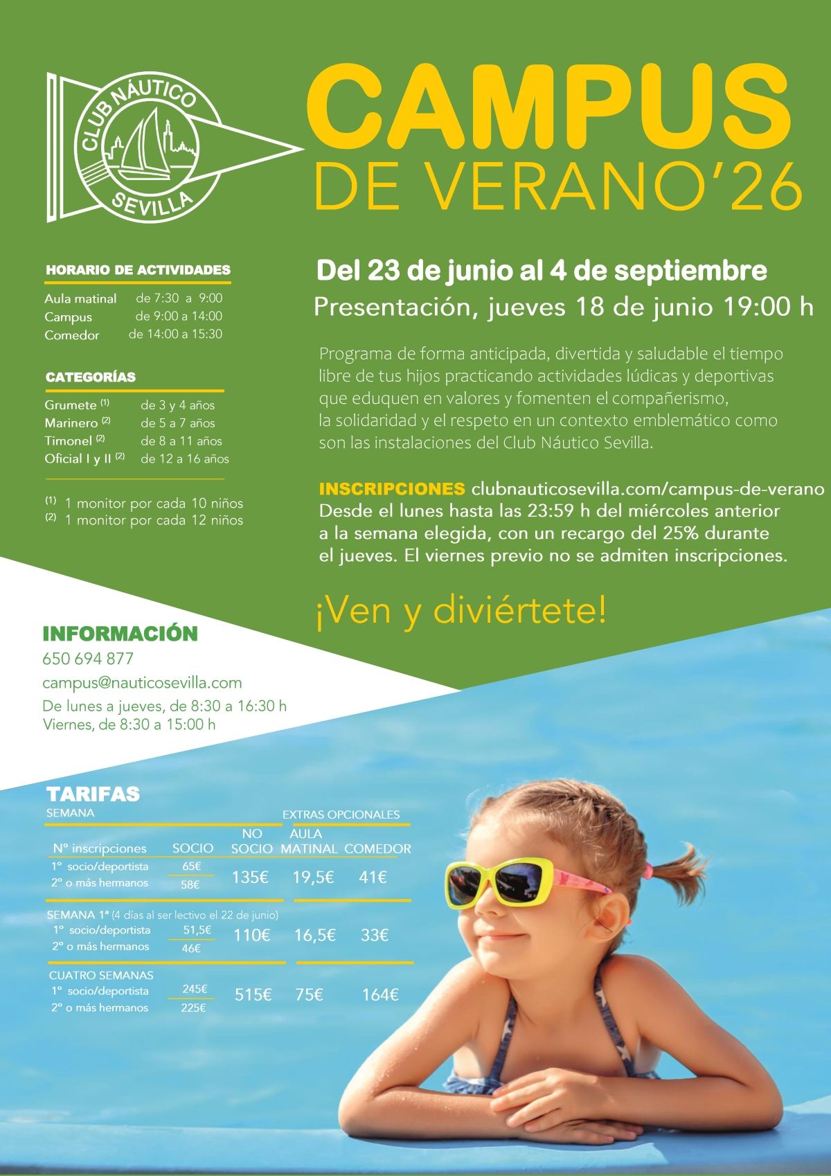Campus de verano 2026 del Club Náutico Sevilla