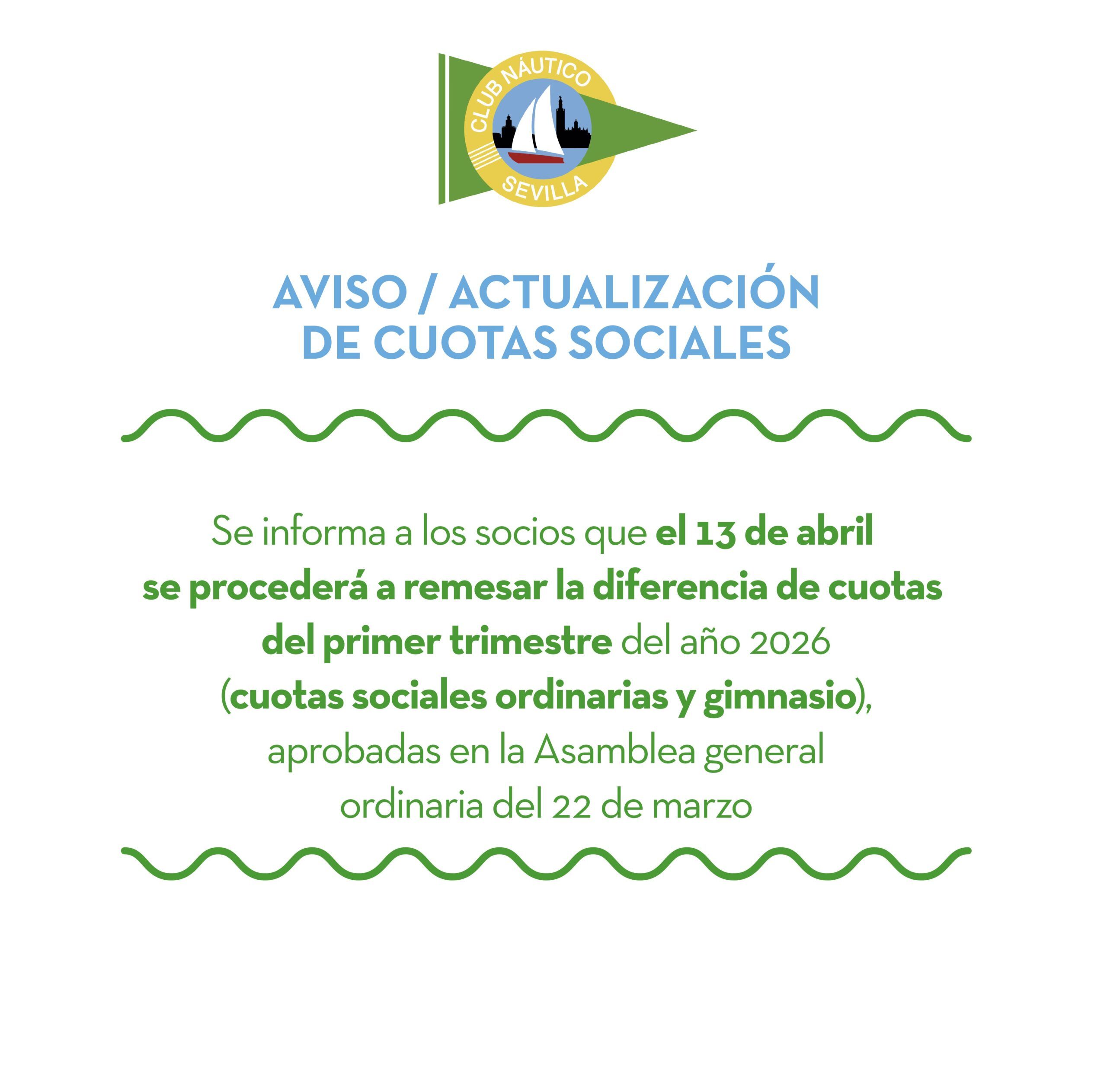 AVISO / Actualización de cuotas sociales