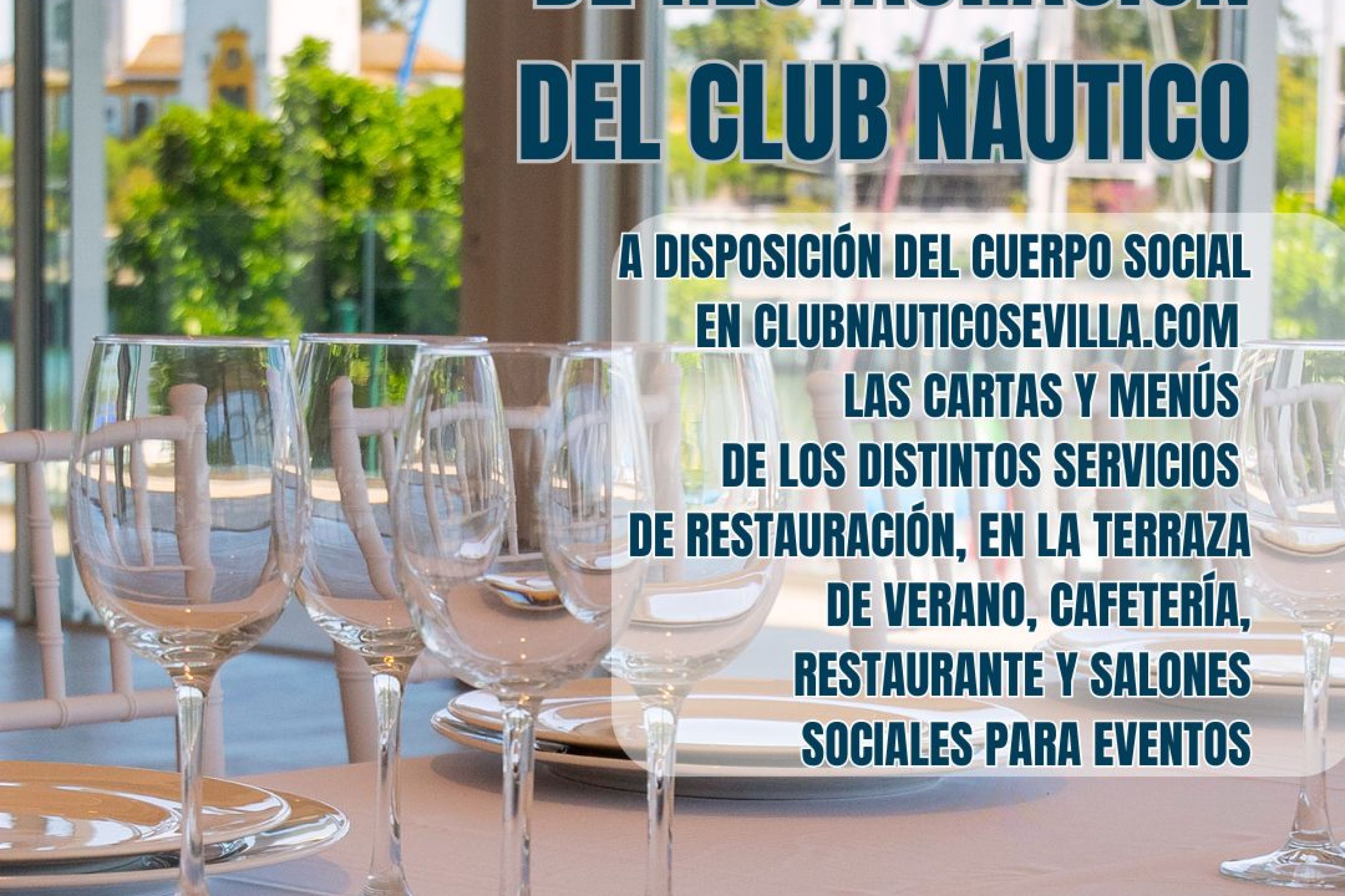 Tarifas de los servicios de restauración del Club Náutico Sevilla