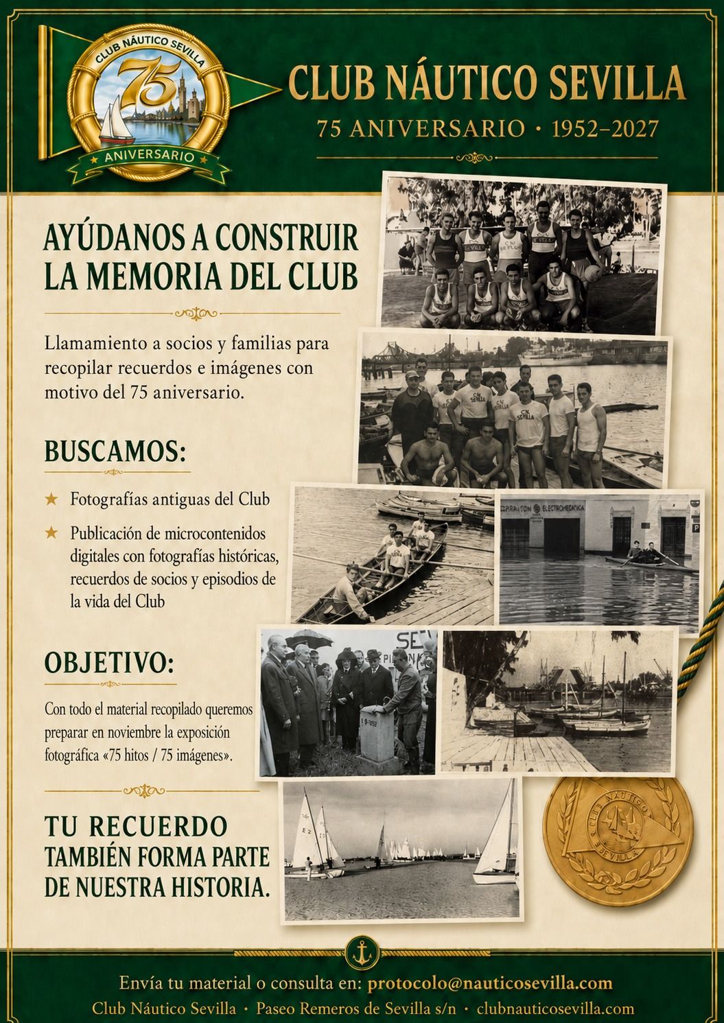 Ayúdanos a construir la memoria del Club Náutico Sevilla