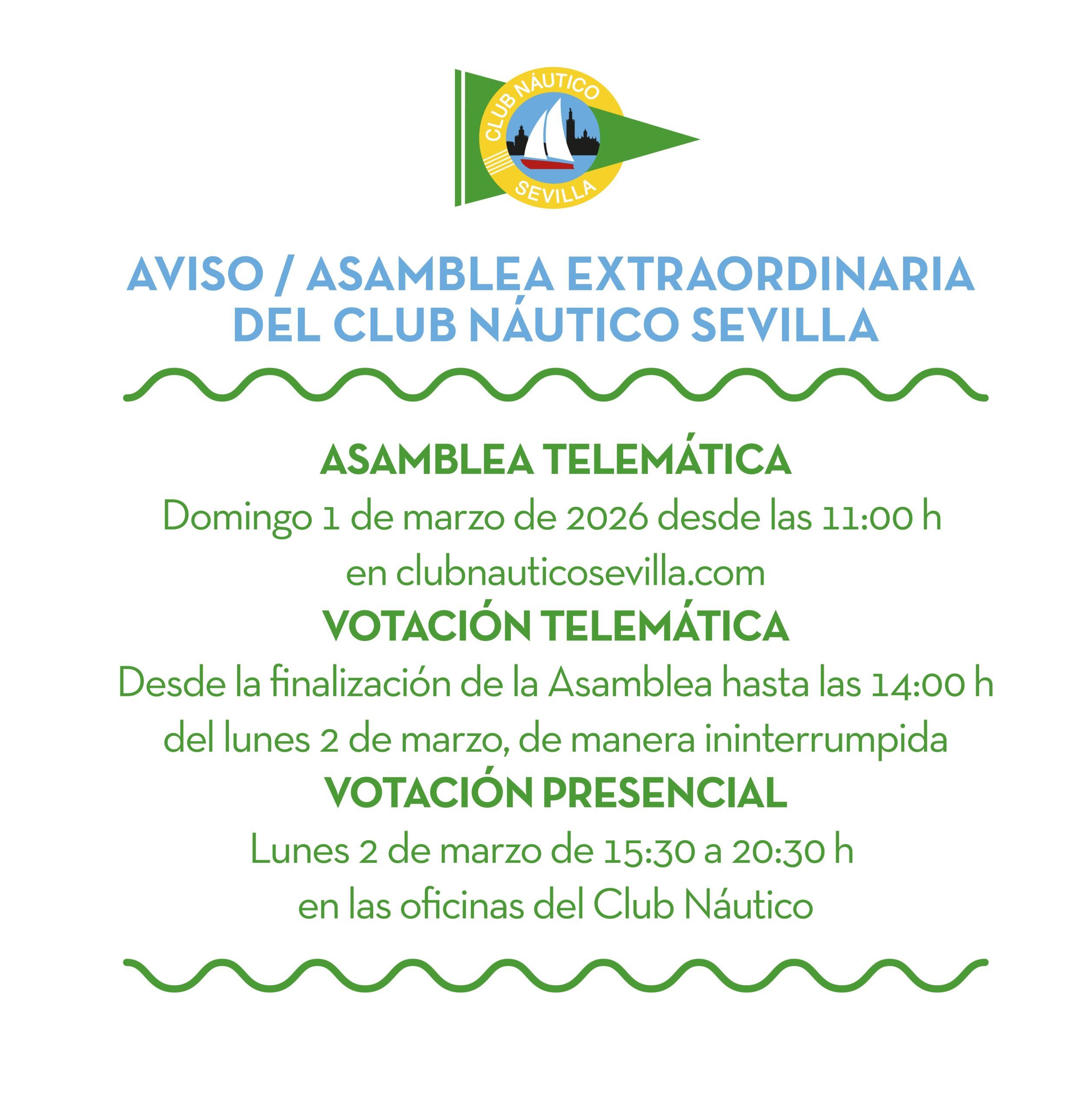 Cómo votar en la Asamblea general extraordinaria del Club Náutico Sevilla