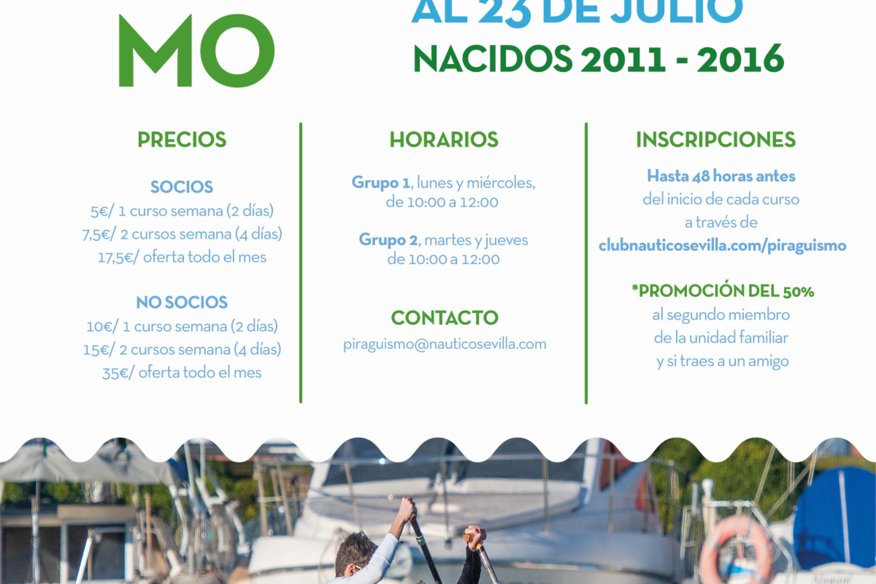 Nuevos cursillos de verano de piragüismo para menores