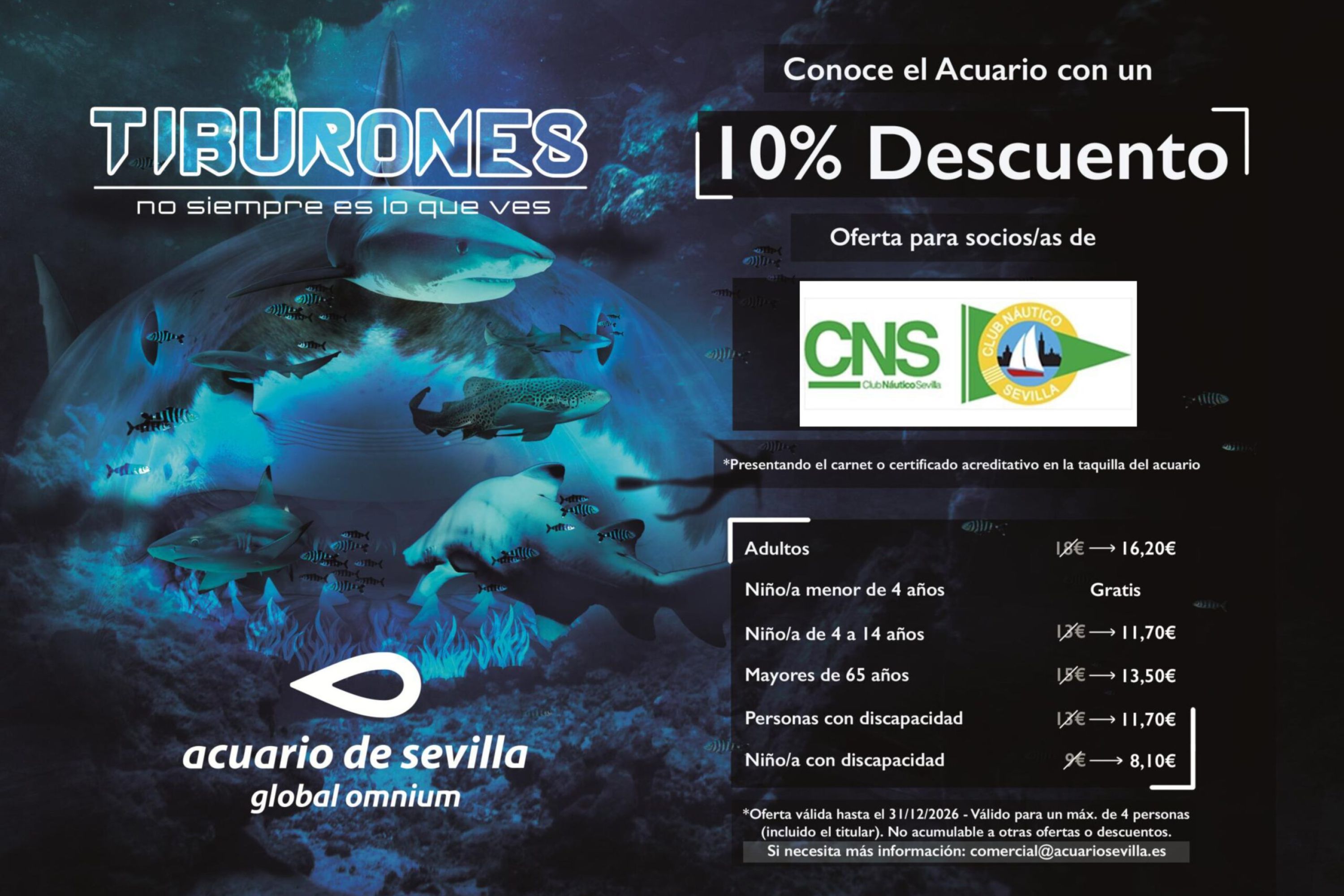 Disfruta del Acuario de Sevilla con el Náutico