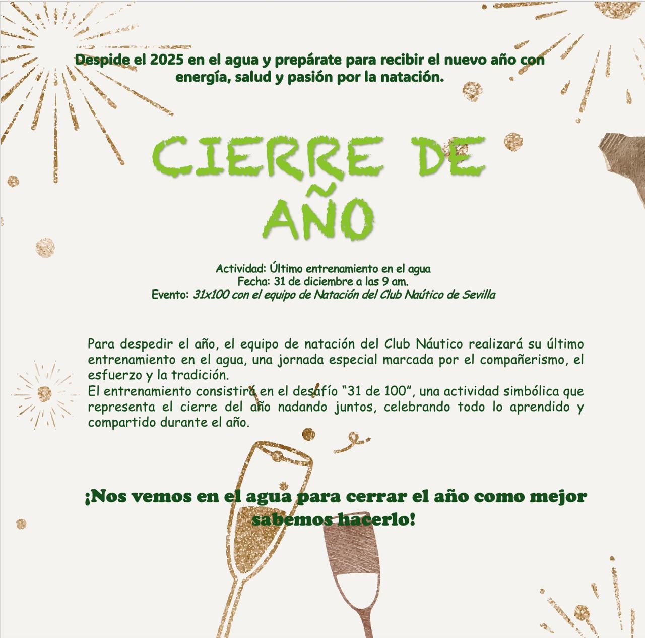 Despide 2025 con el equipo de natación del Club Náutico