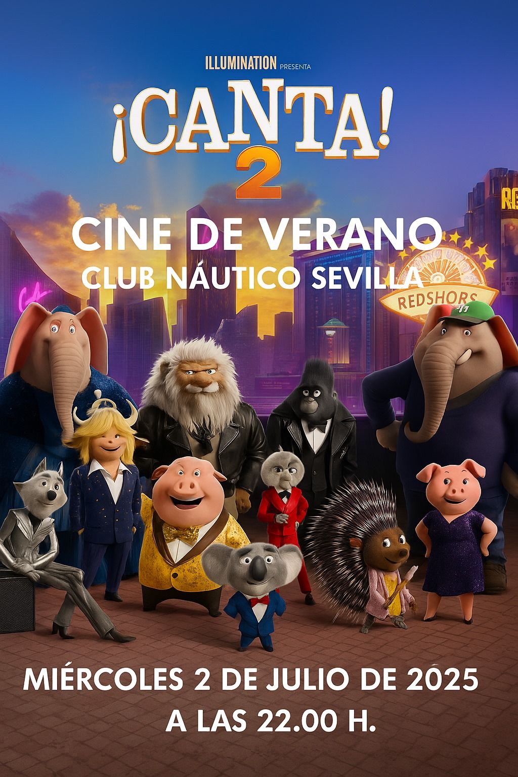 Cine de verano en el Club Náutico: ‘¡Canta! 2’.