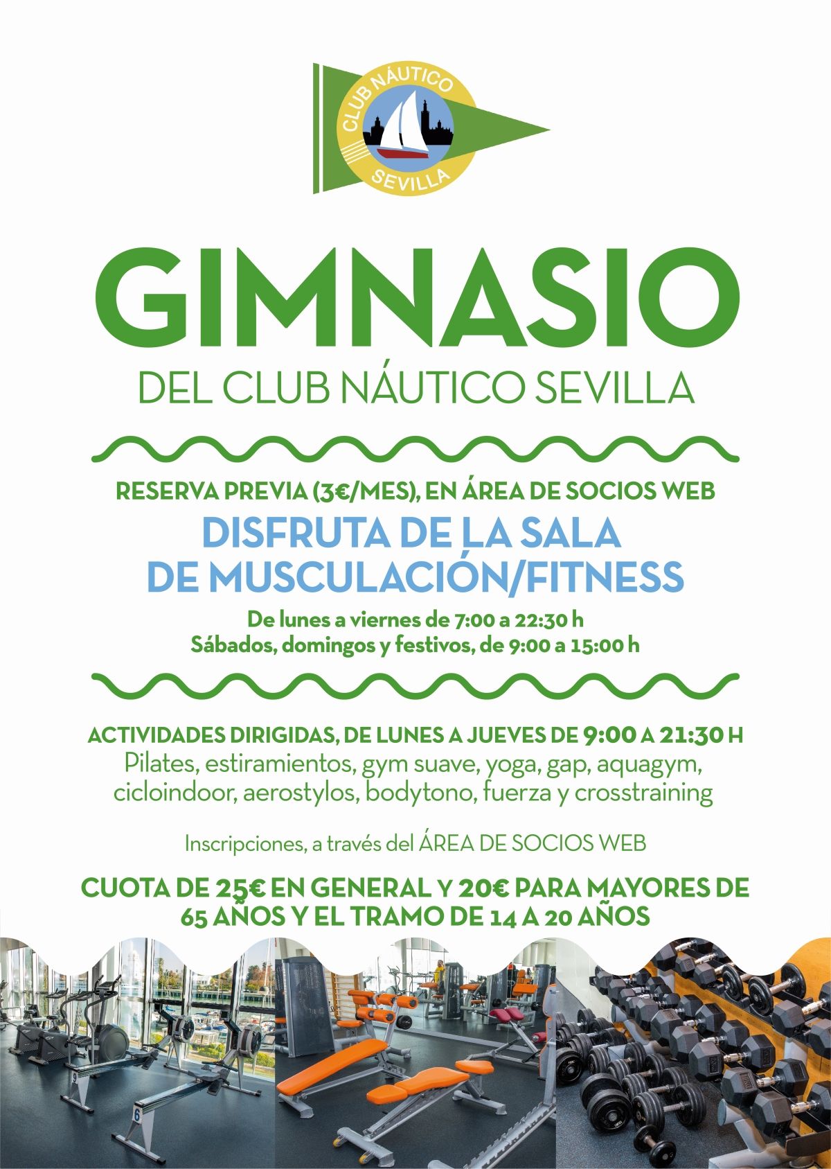 Actividades dirigidas del gimnasio en septiembre