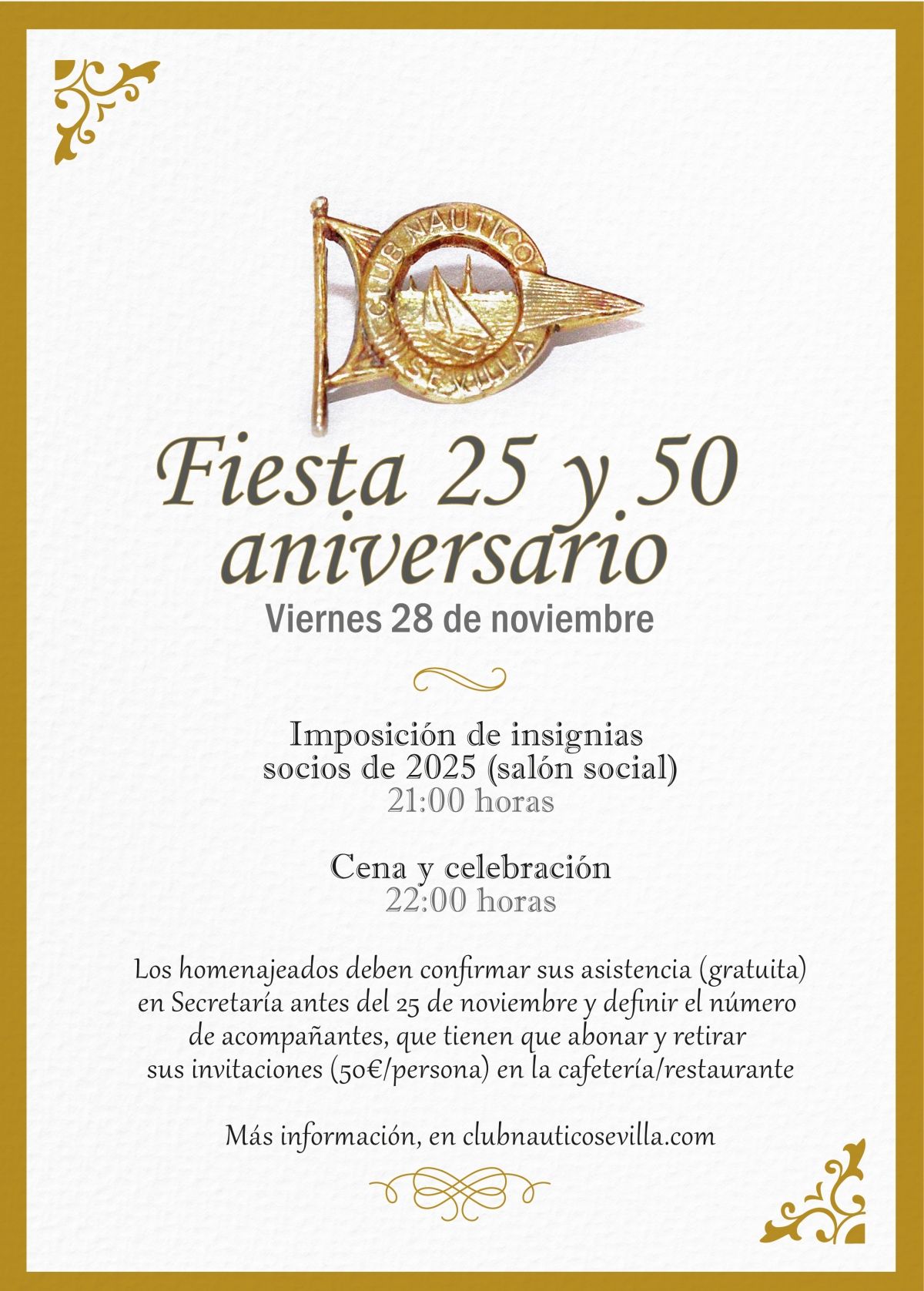 Fiesta 25 y 50 aniversario de socios del Club Náutico