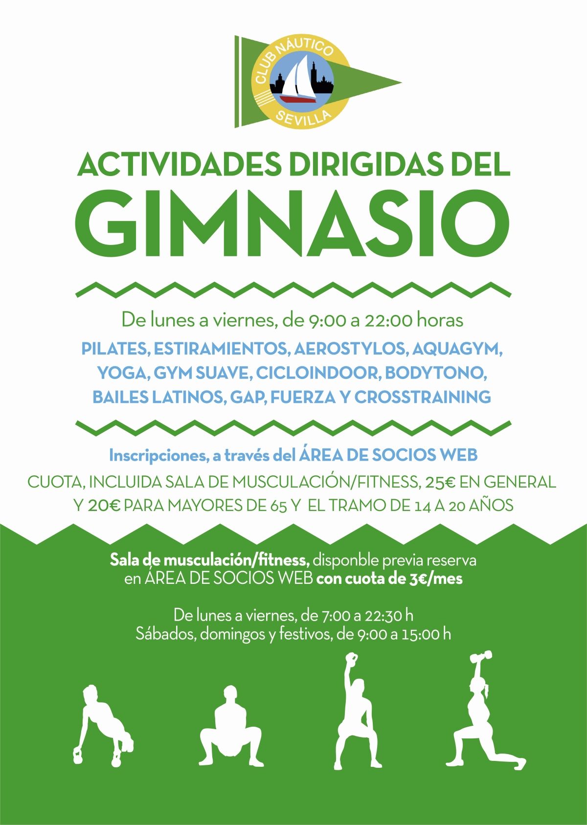 Actividades dirigidas del gimnasio en mayo