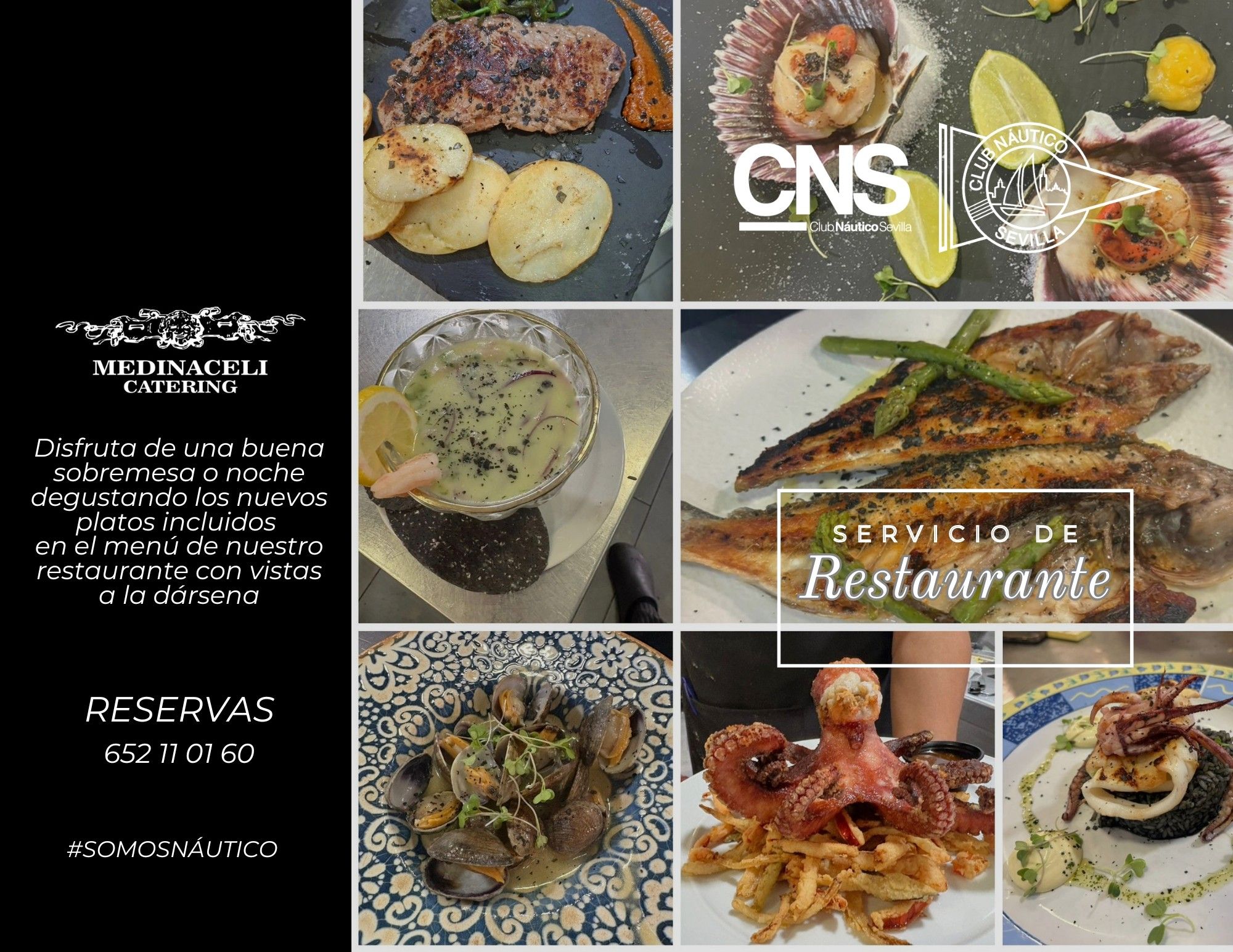 Tarifas de los servicios de restauración del Club Náutico Sevilla