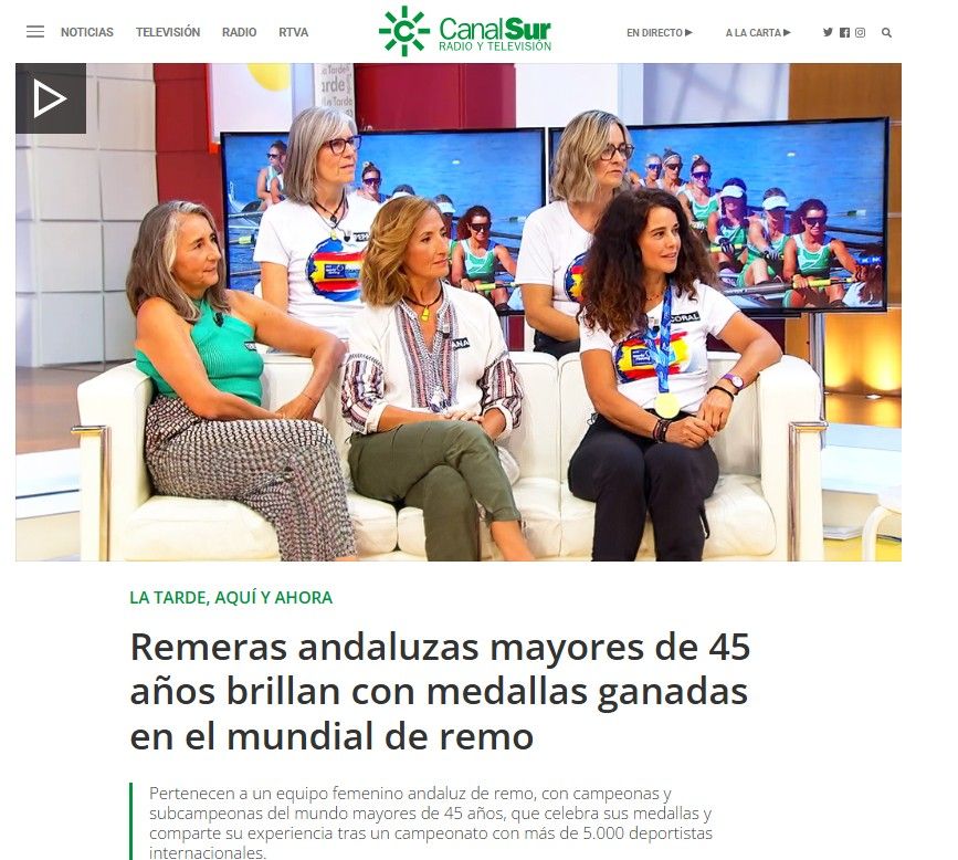 #SomosNáutico / El equipo Master femenino de remo, en Canal Sur TV