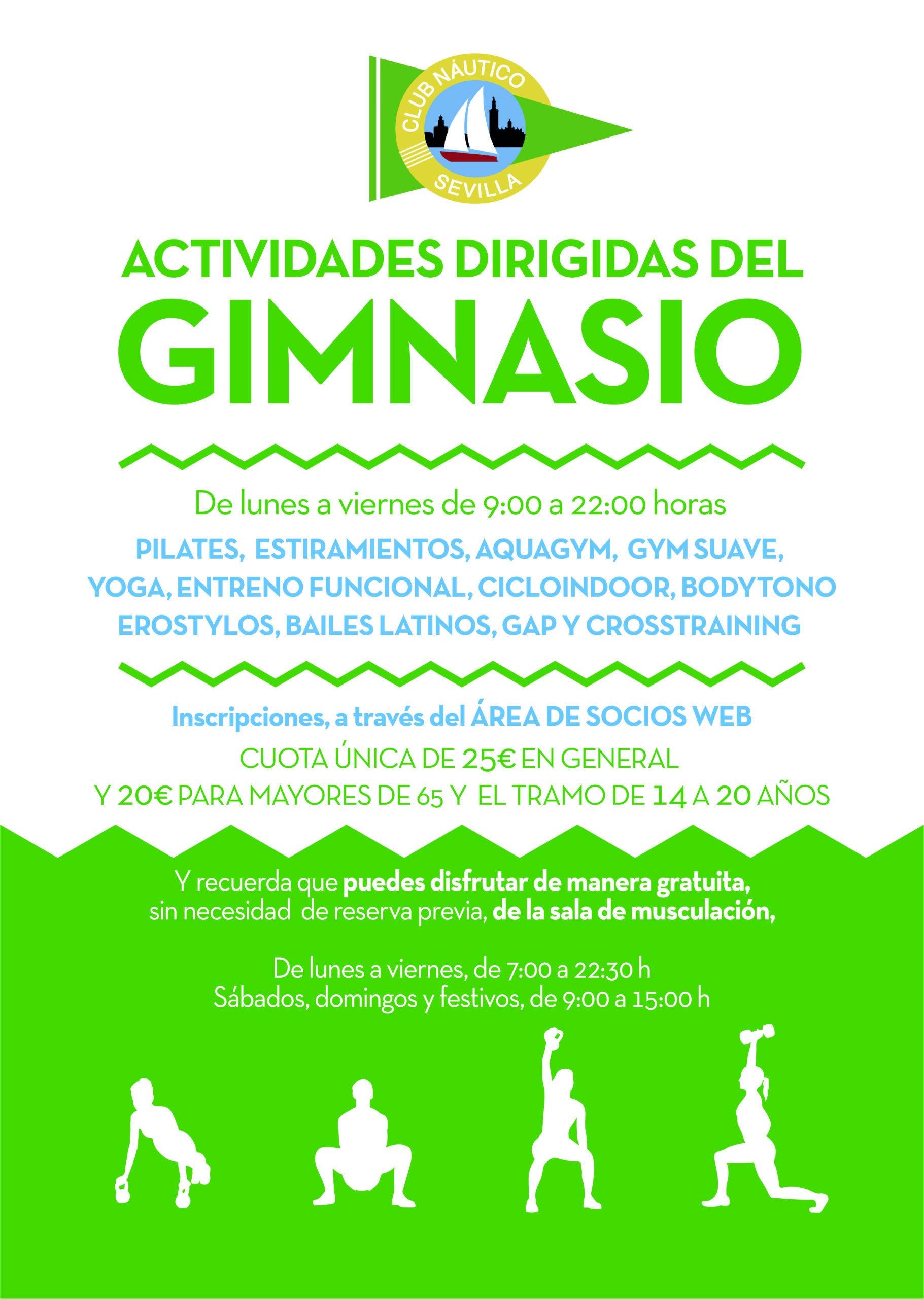 Actividades dirigidas del gimnasio en septiembre