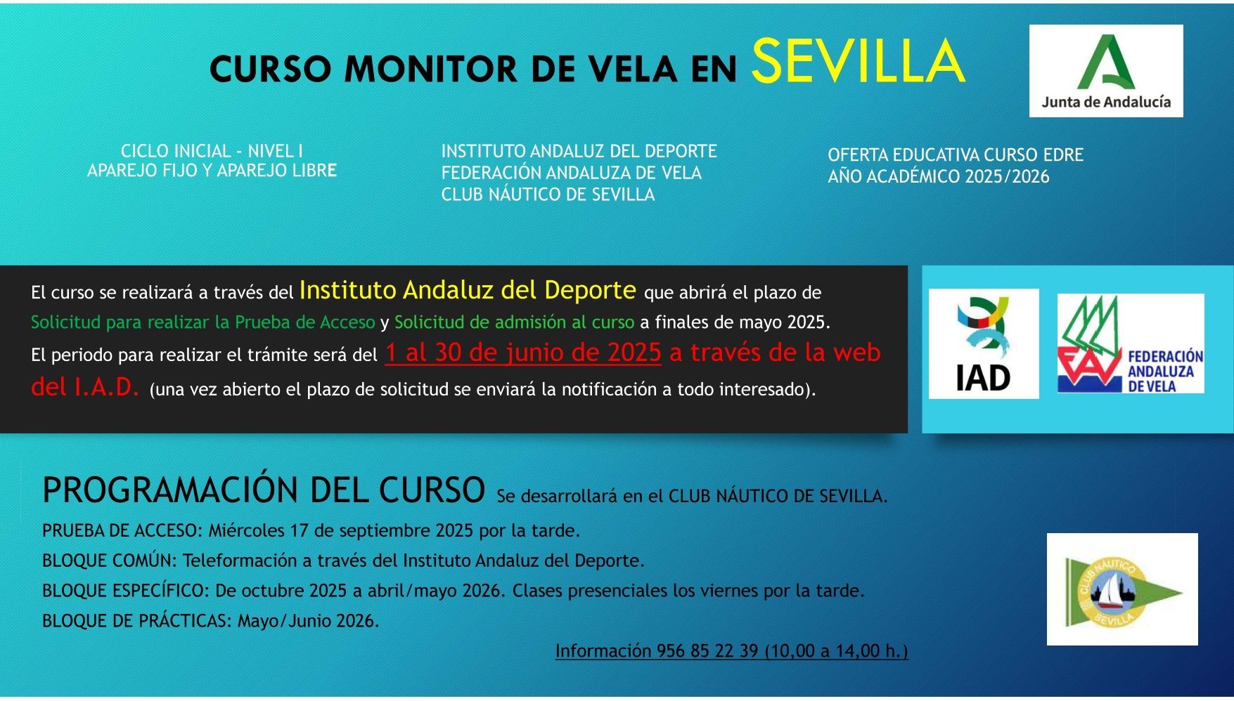 Curso de monitor de vela en Sevilla