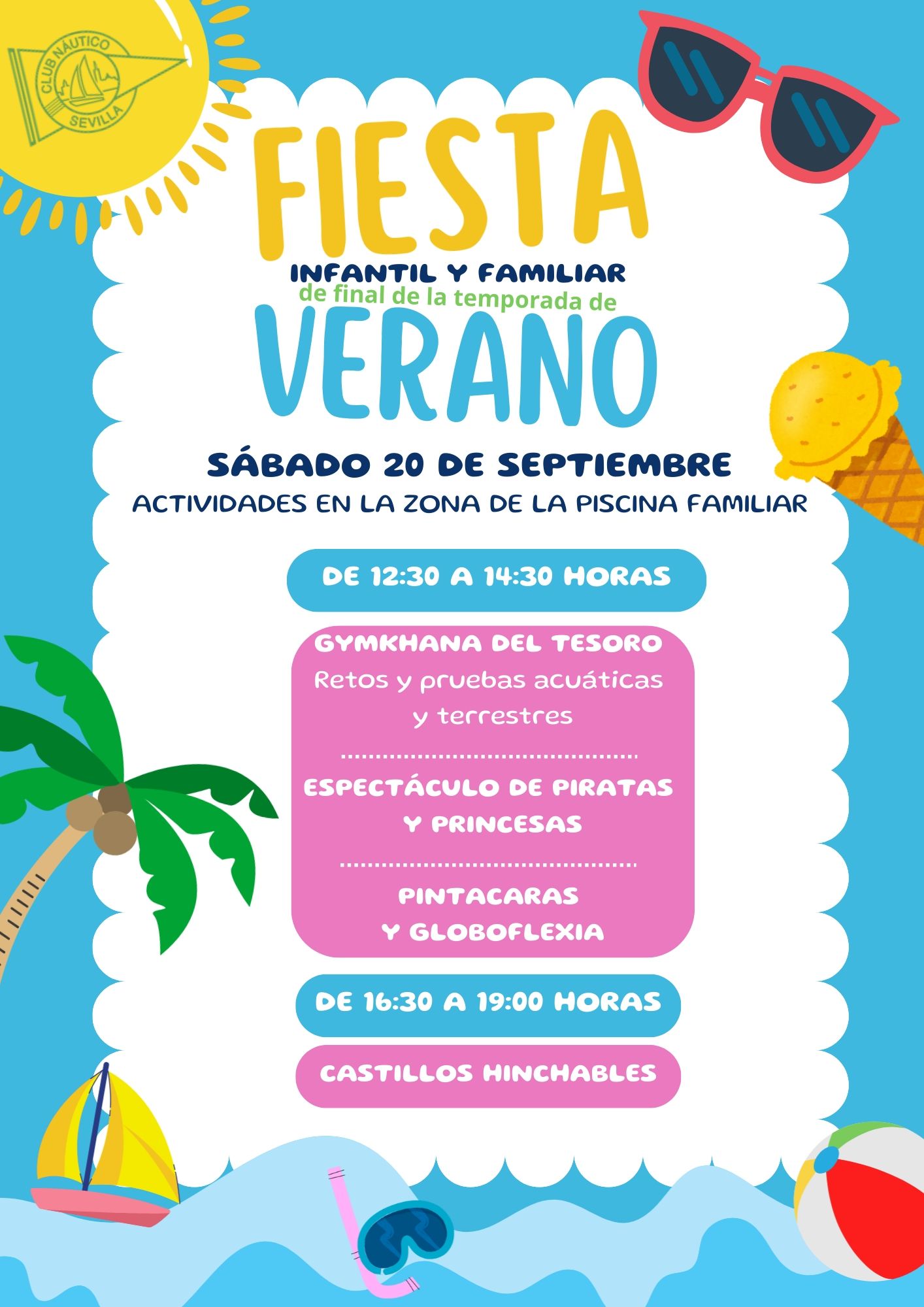 Fiesta infantil y familiar de fin de la temporada de verano en el Club Náutico