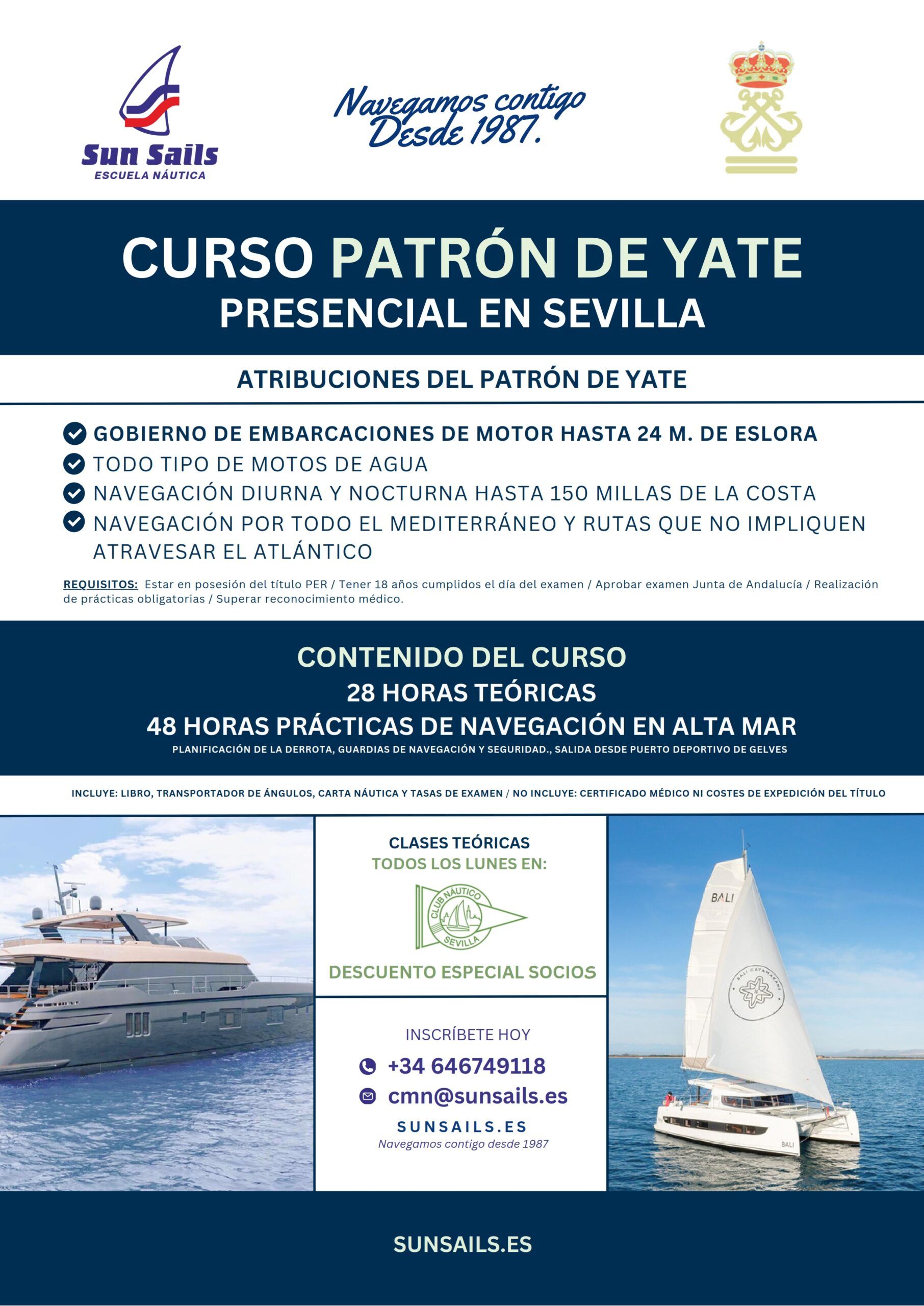 Curso de Patrón de yate en el Club Náutico Sevilla