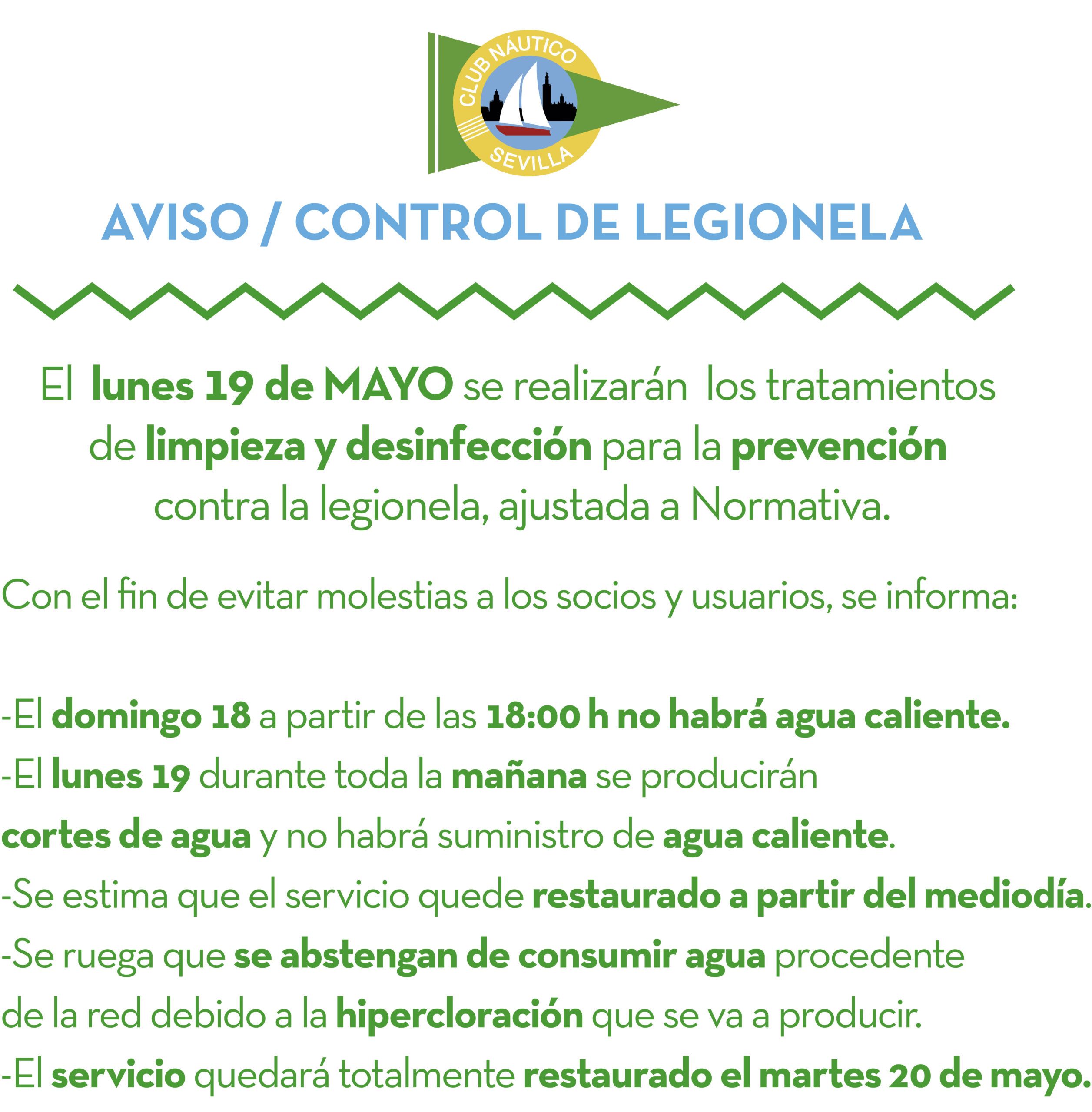 AVISO / Control de legionela