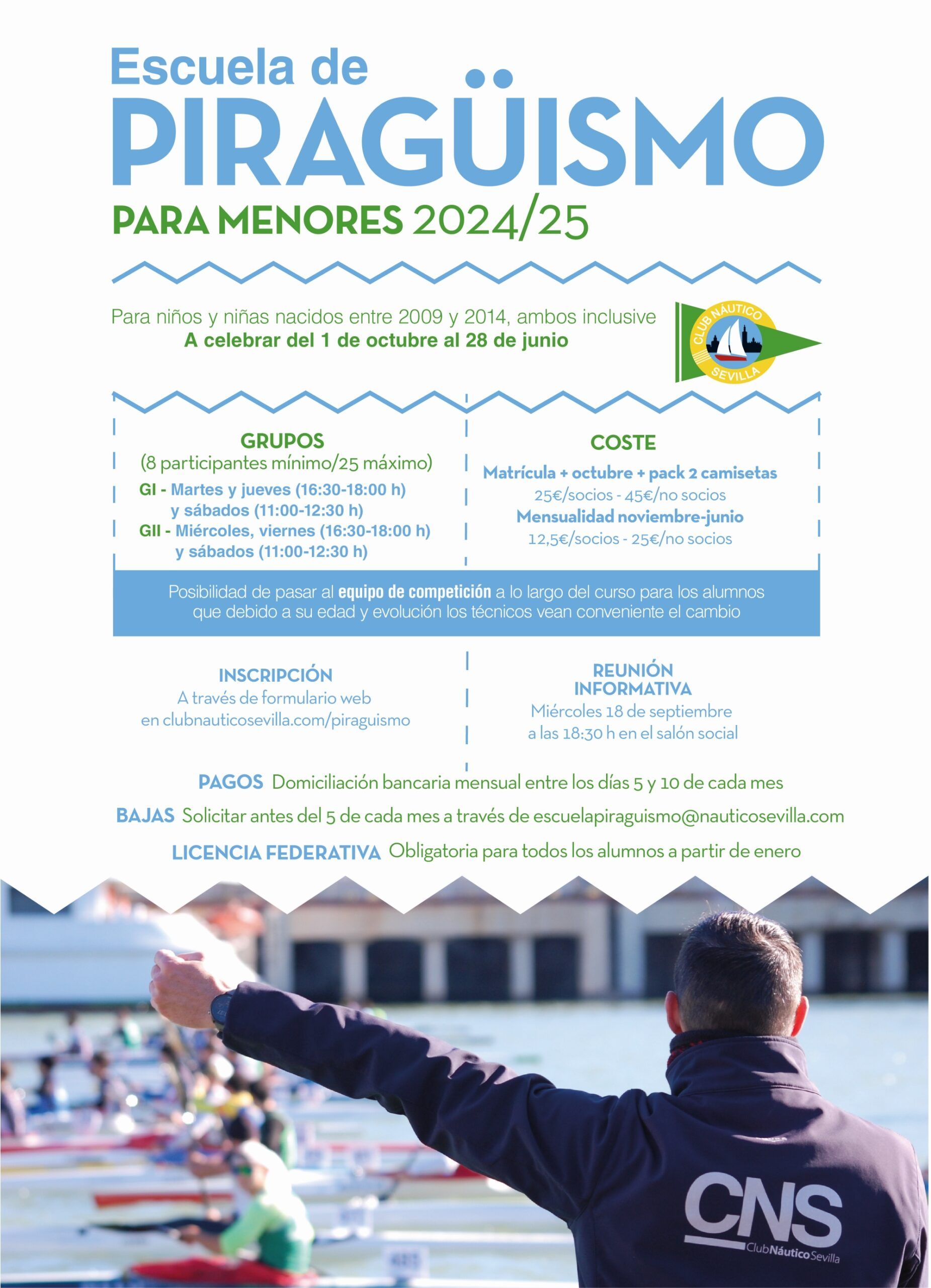 Escuela de piragüismo para menores 2024/25