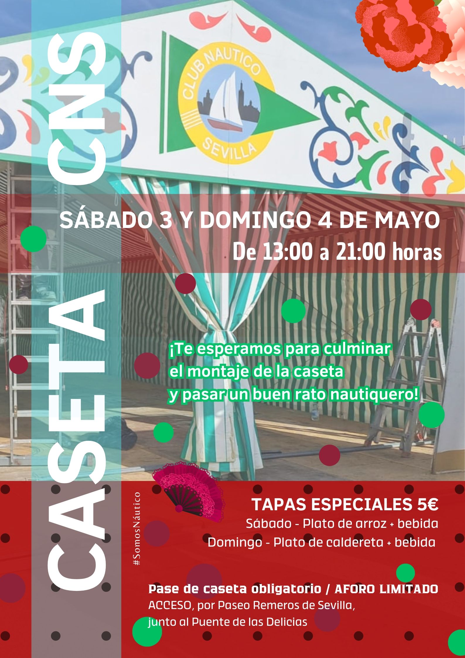 Colabora en el montaje de la caseta del Club Náutico