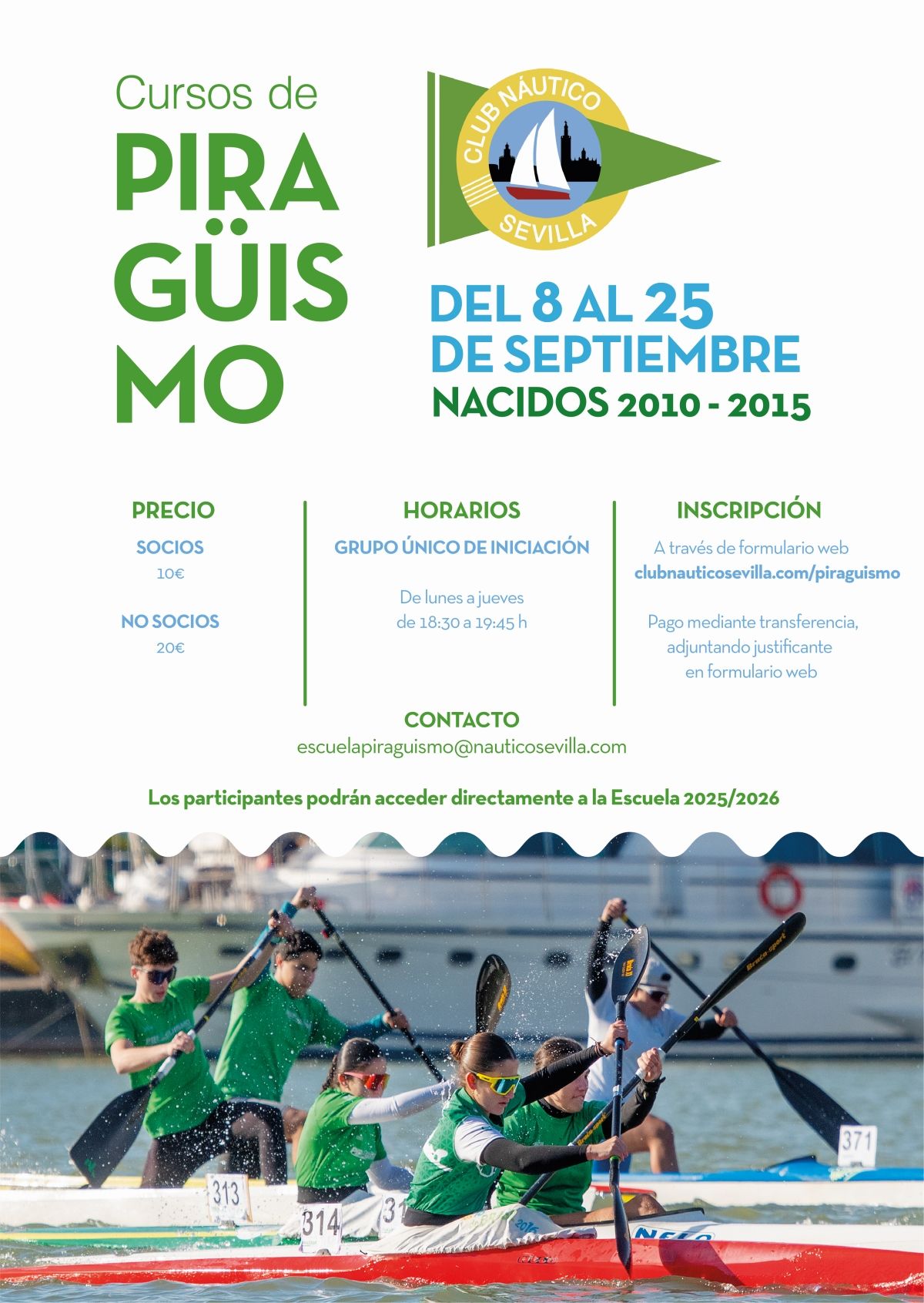 Cursillos de piragüismo de verano para menores