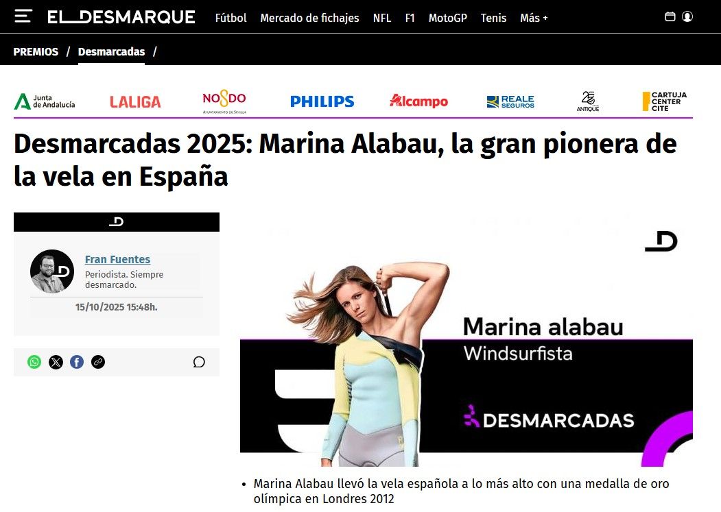 #SomosNáutico / Desmarcadas 2025: Marina Alabáu, la gran pionera de la vela en España