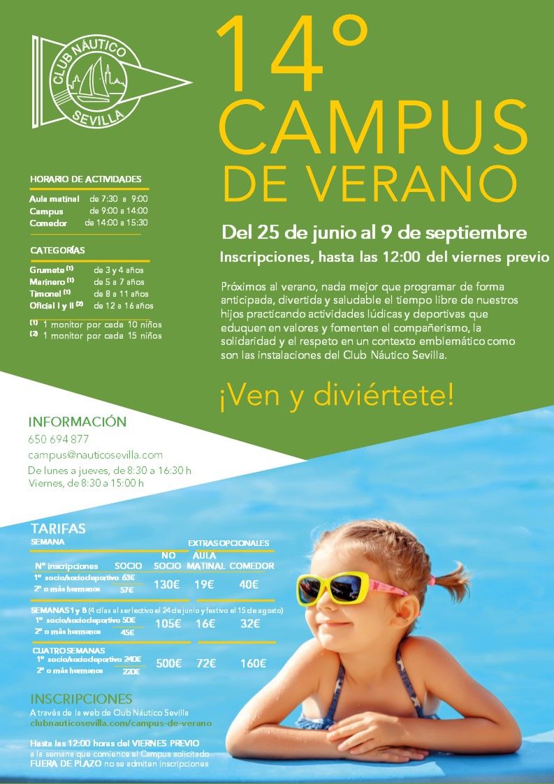 Campus de verano 2024 del Club Náutico Sevilla