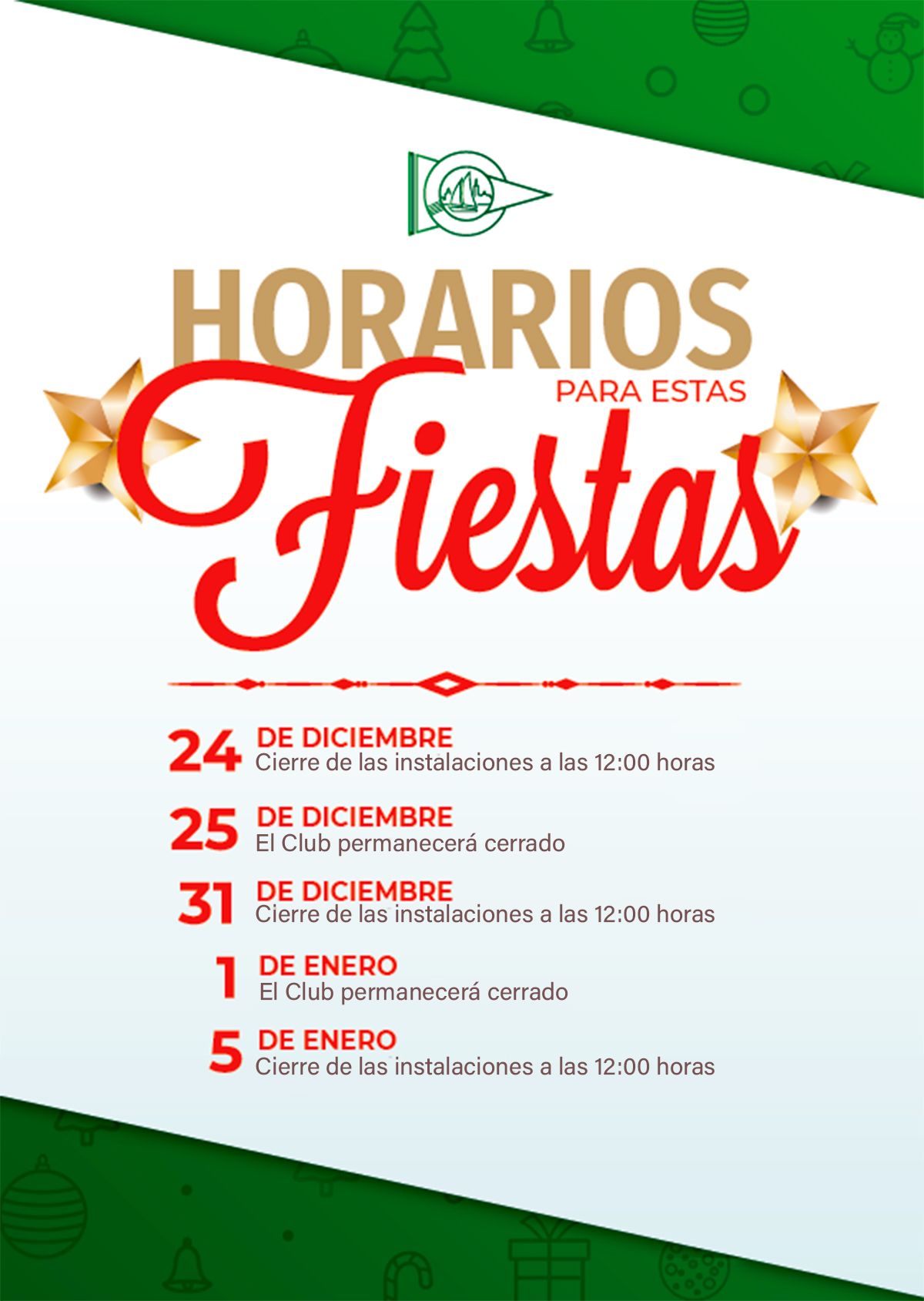 Horarios del Club Náutico Sevilla los días festivos