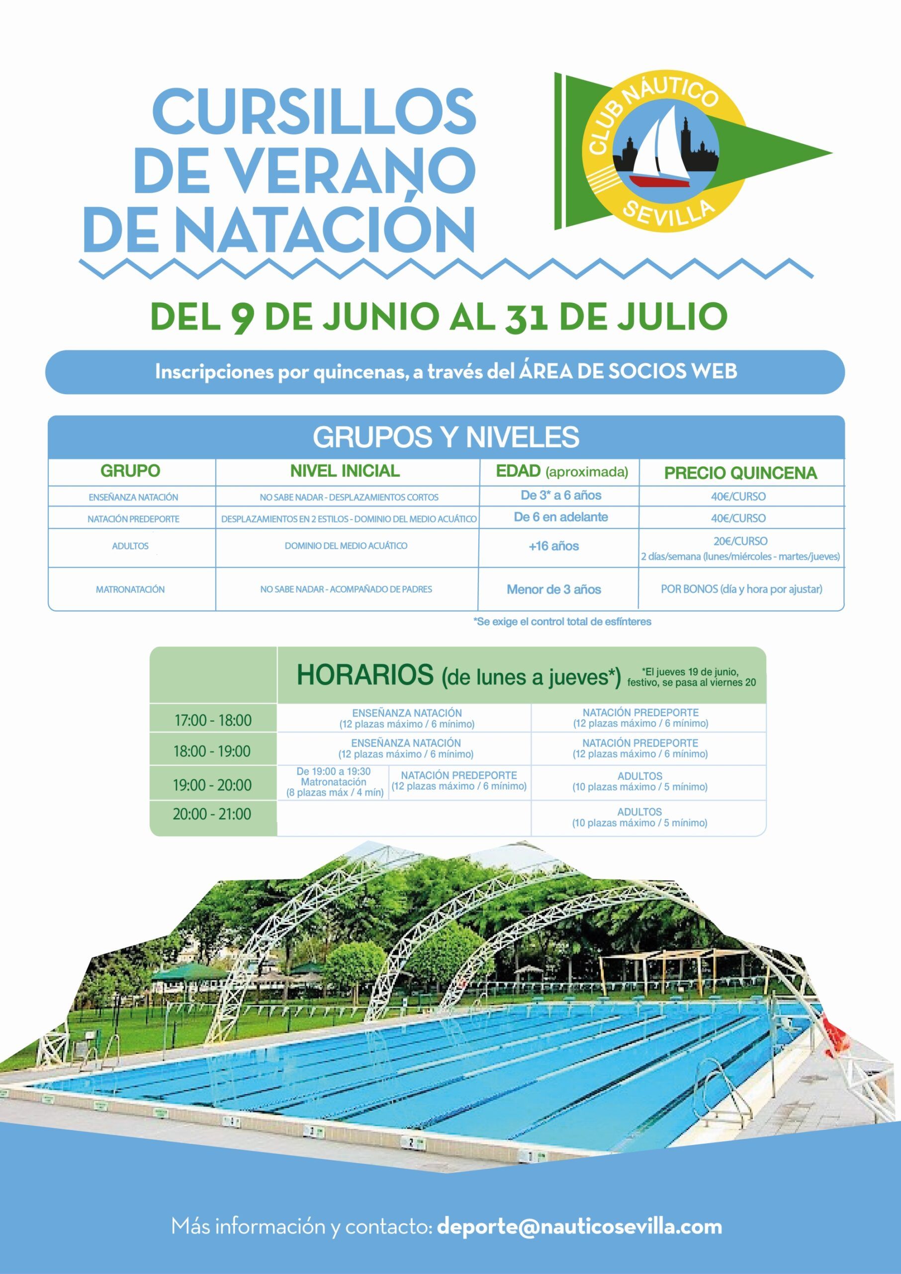 Cursillos de verano de natación