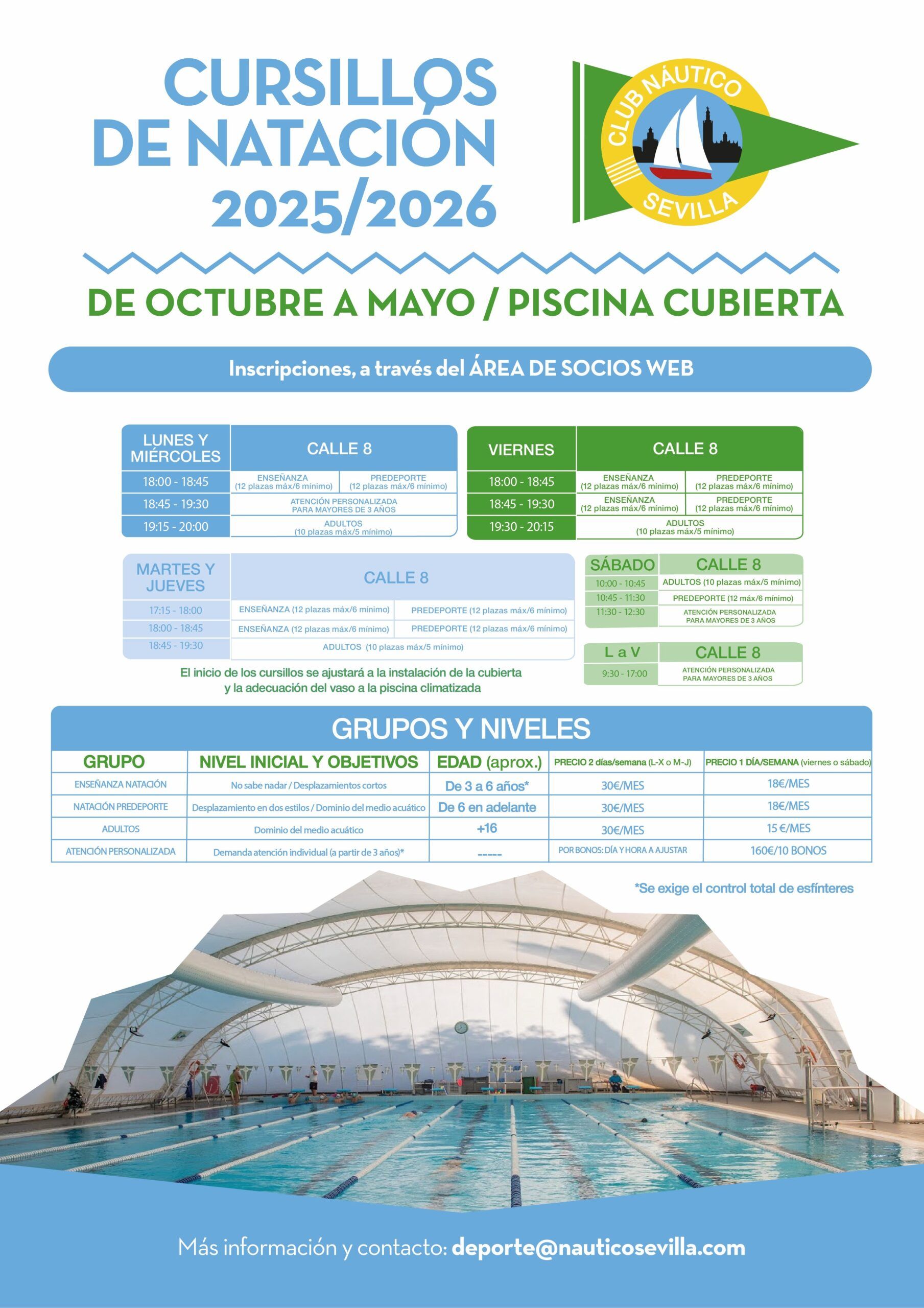 AVISO / Inicio de los cursillos de natación
