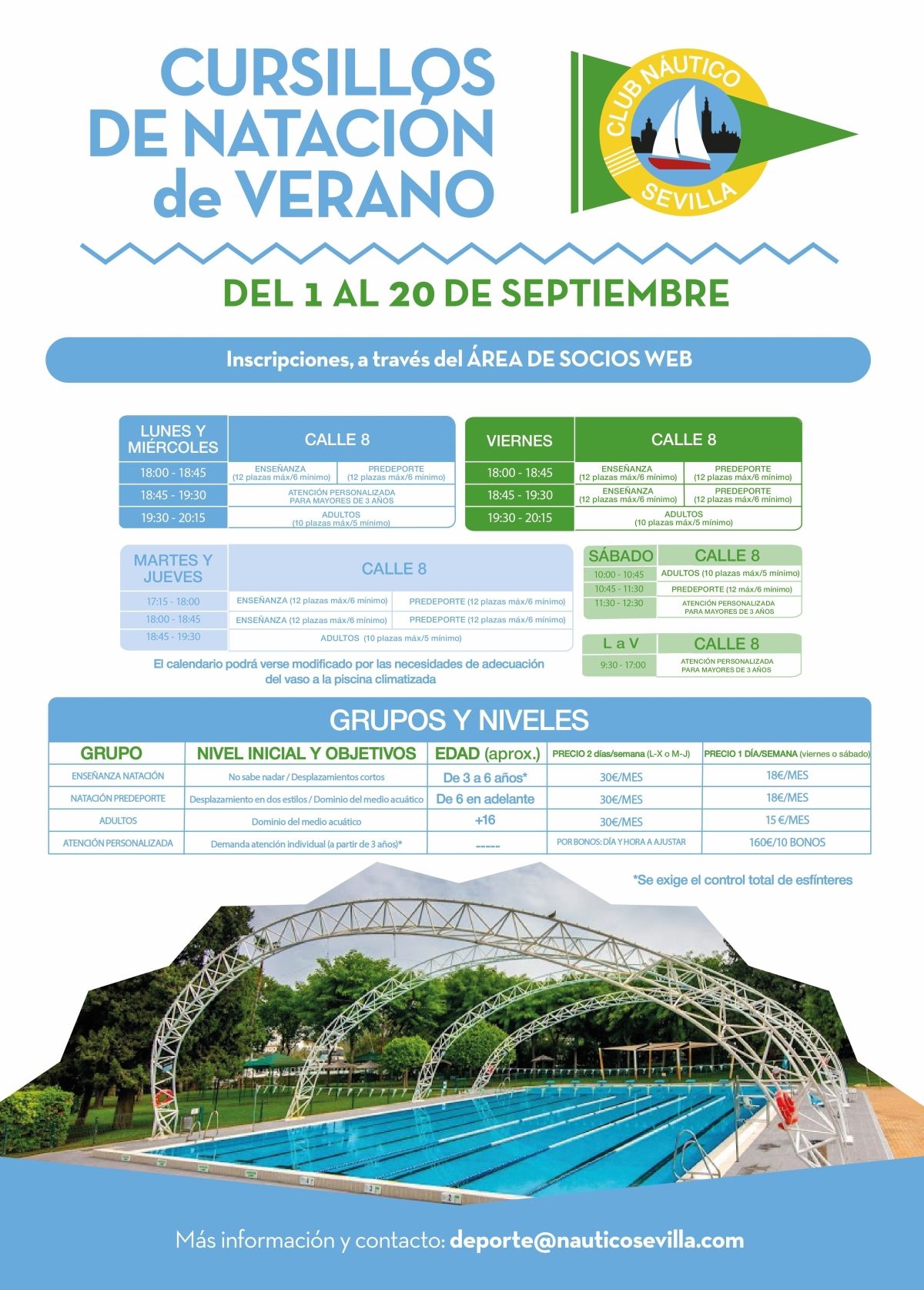 Cursillos de verano de natación
