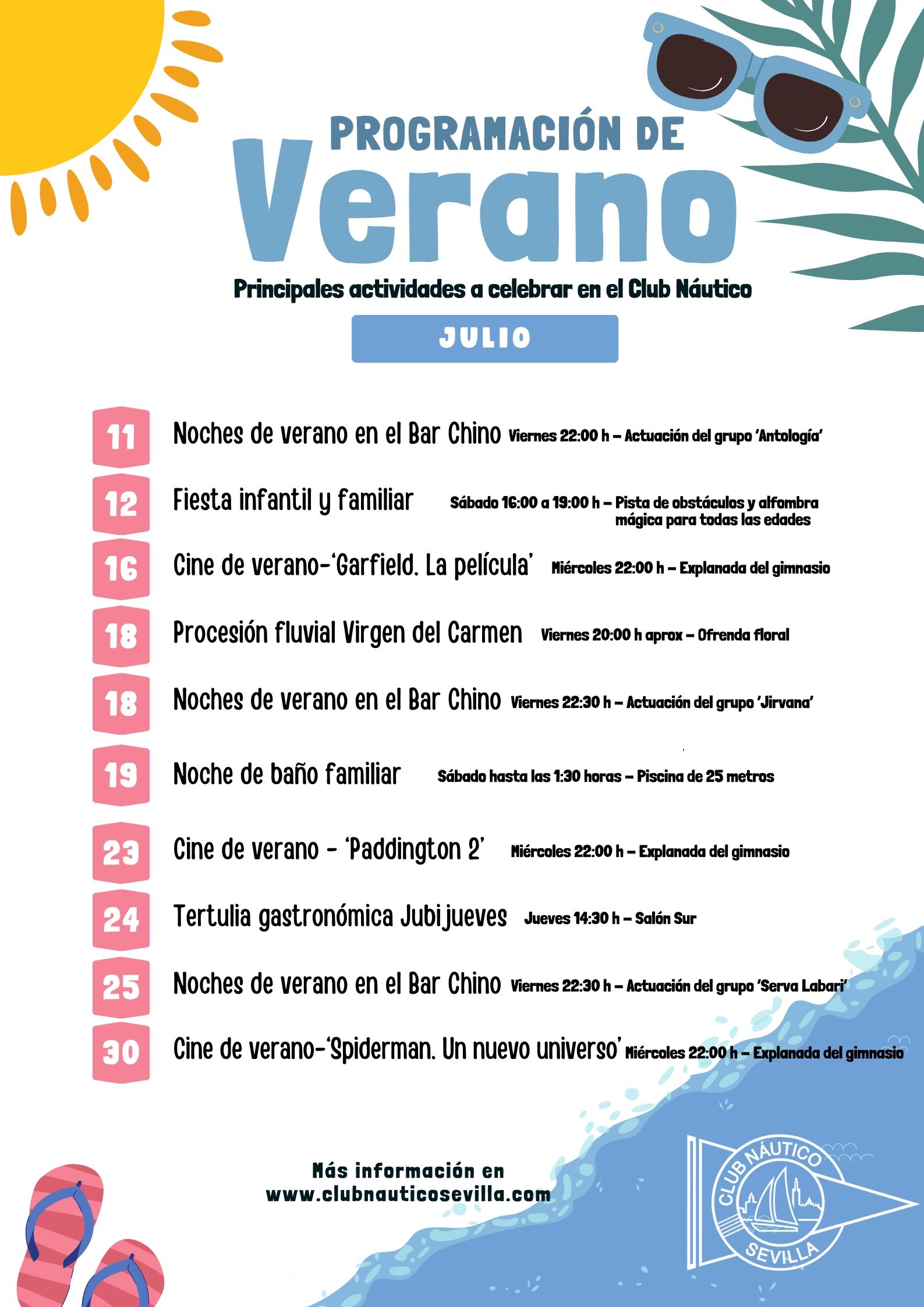 Programación de actividades en la temporada de verano
