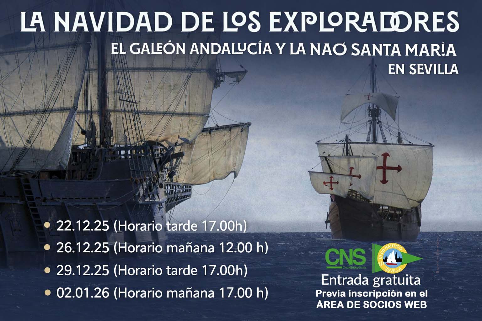Visitas gratuitas al Galeón Andalucía y la Nao Santa María
