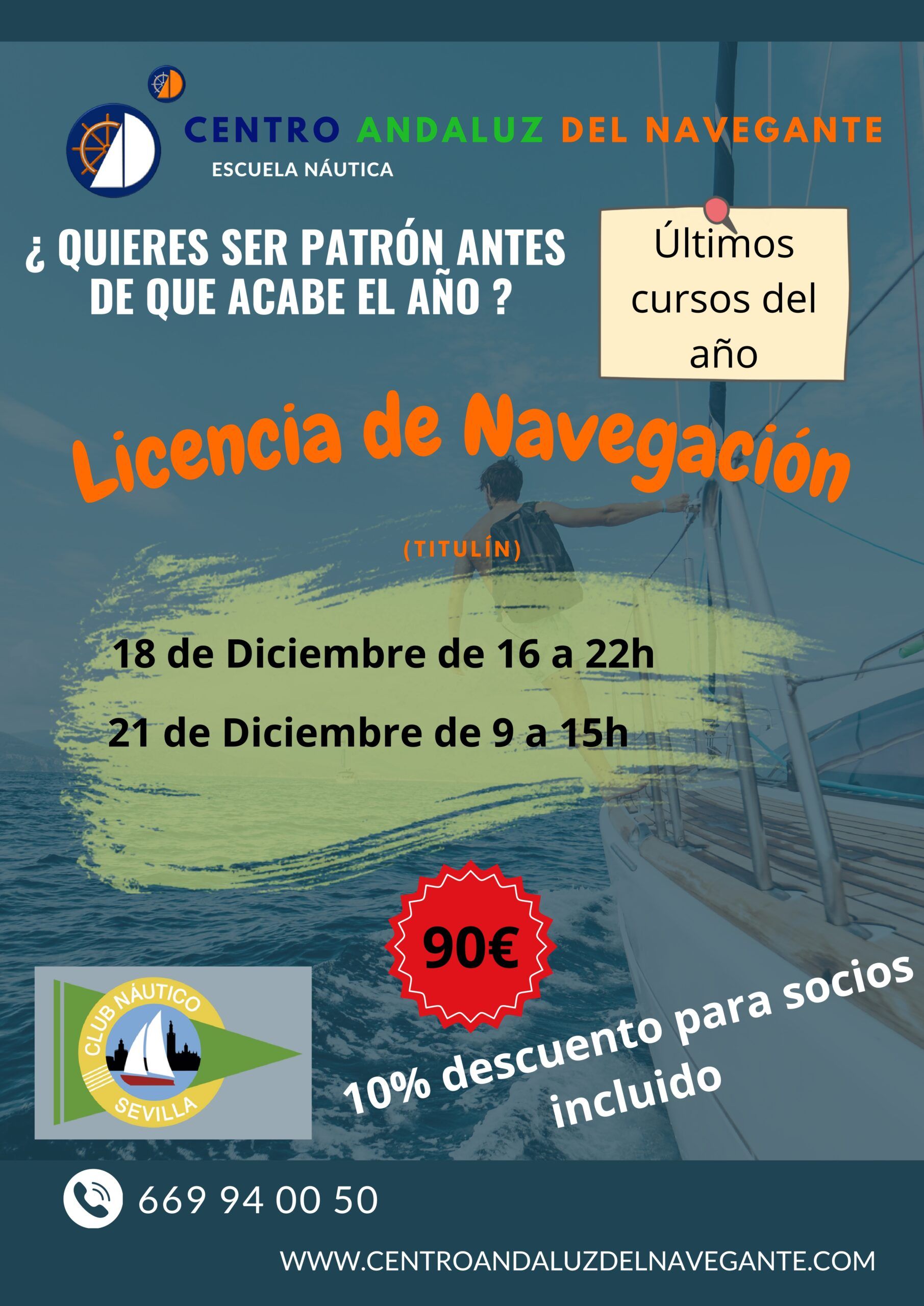 Oferta en cursos de licencia de navegación