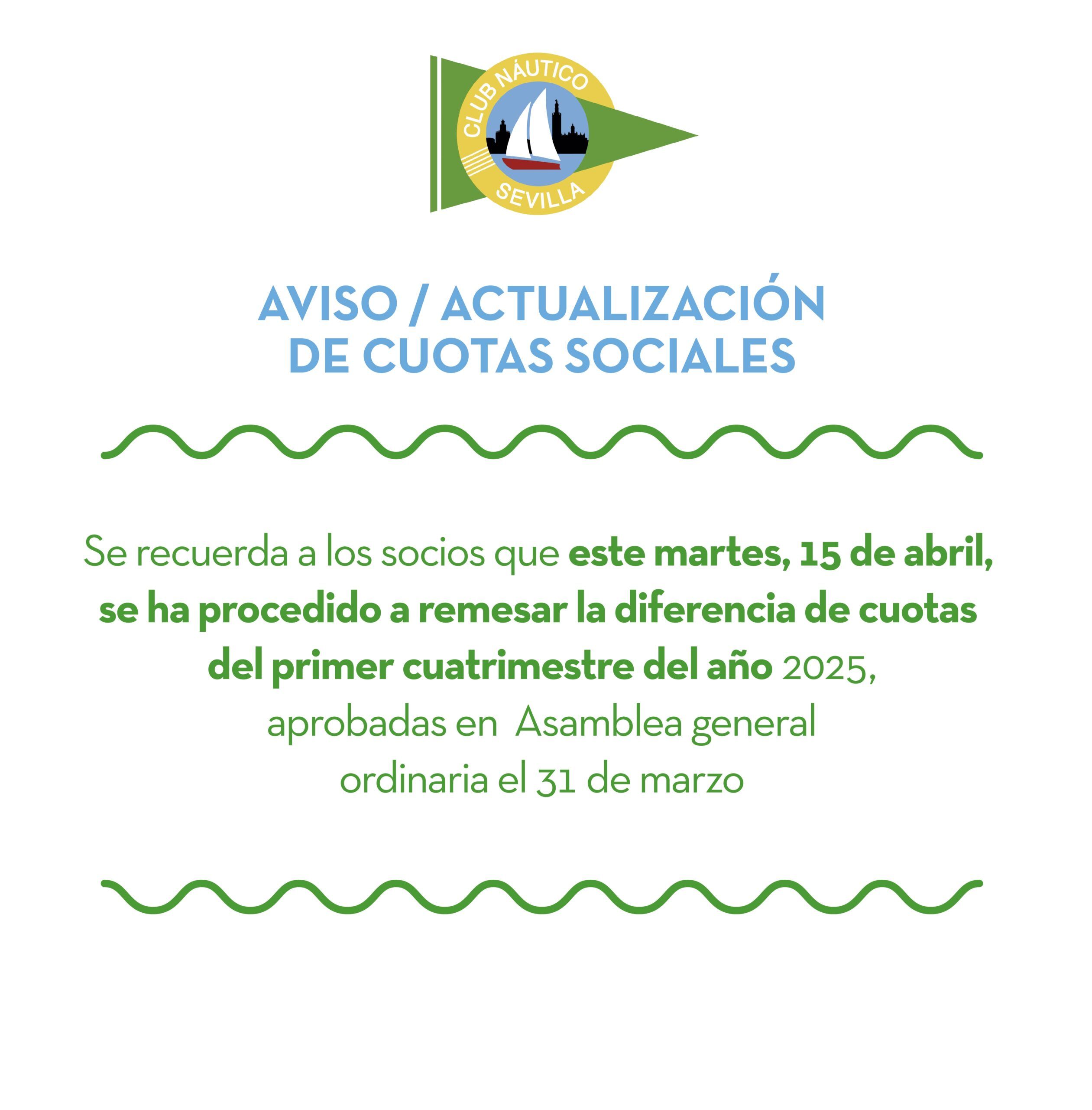 AVISO / Actualización de cuotas sociales