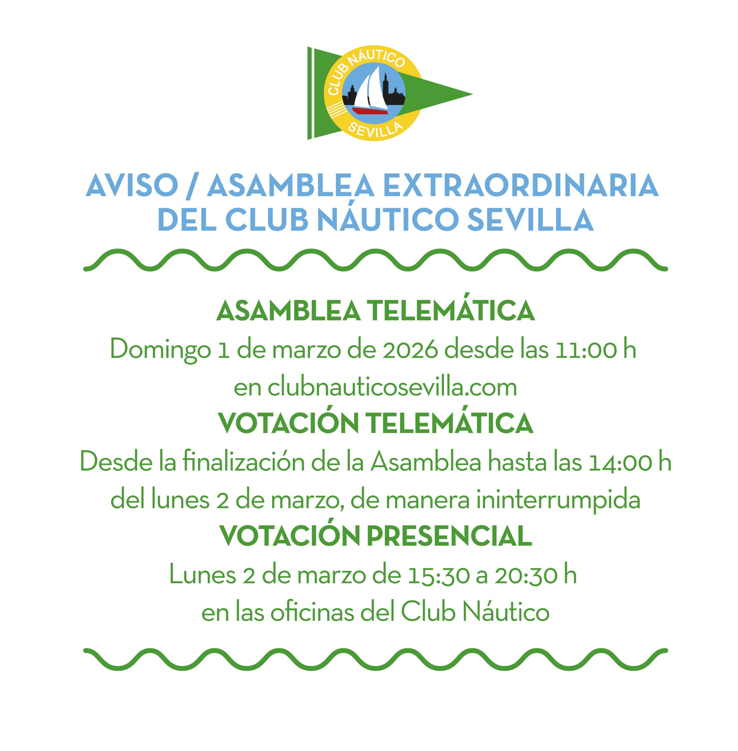 Cómo votar en la Asamblea general extraordinaria del Club Náutico Sevilla