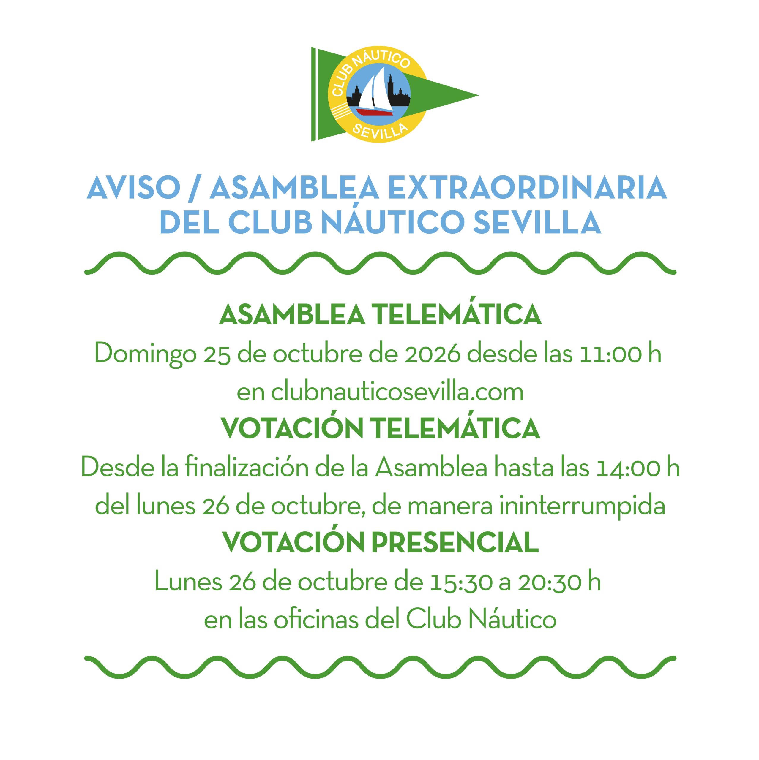 Cómo votar en la Asamblea general extraordinaria del Club Náutico Sevilla