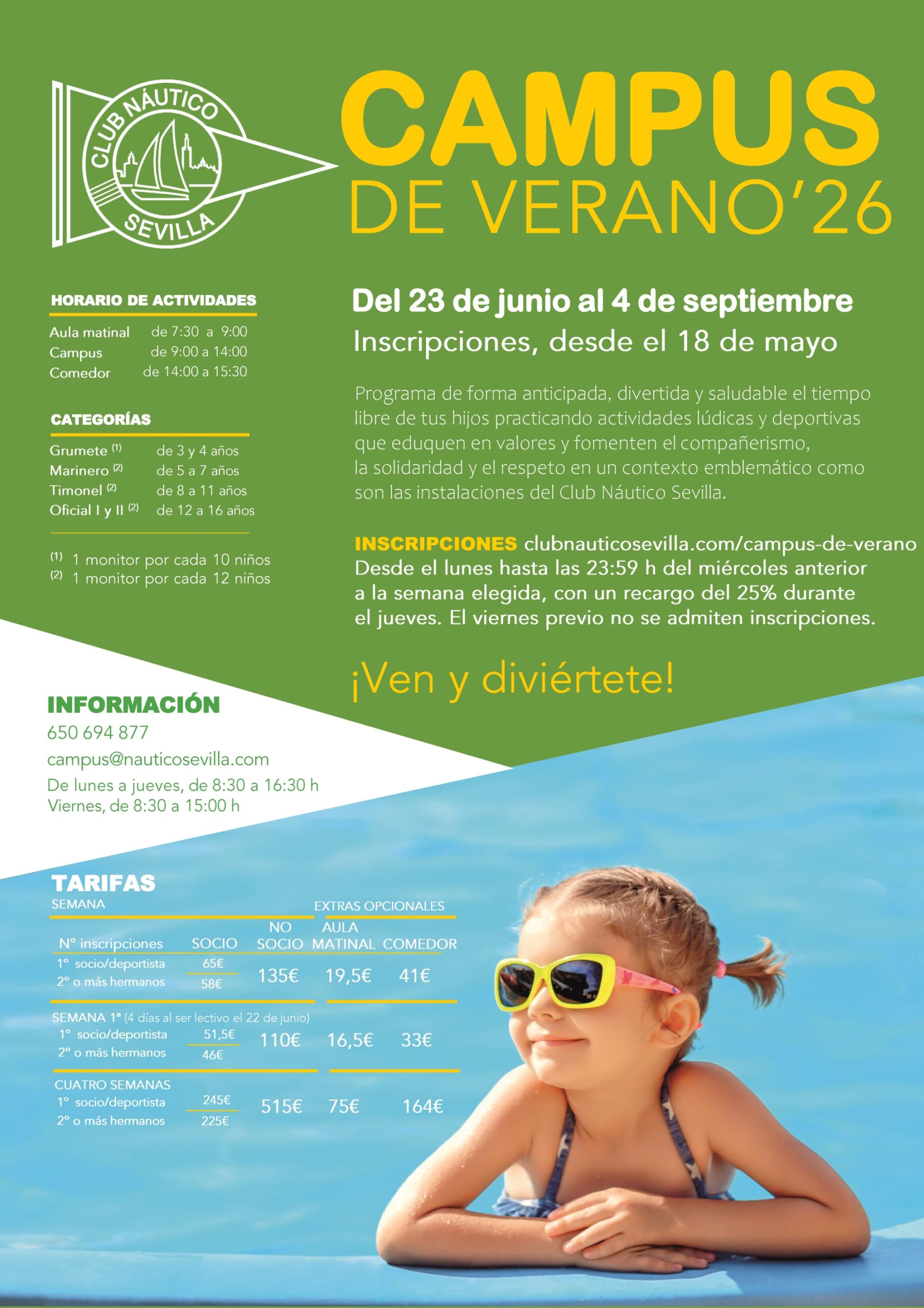 Campus de verano 2026 del Club Náutico Sevilla