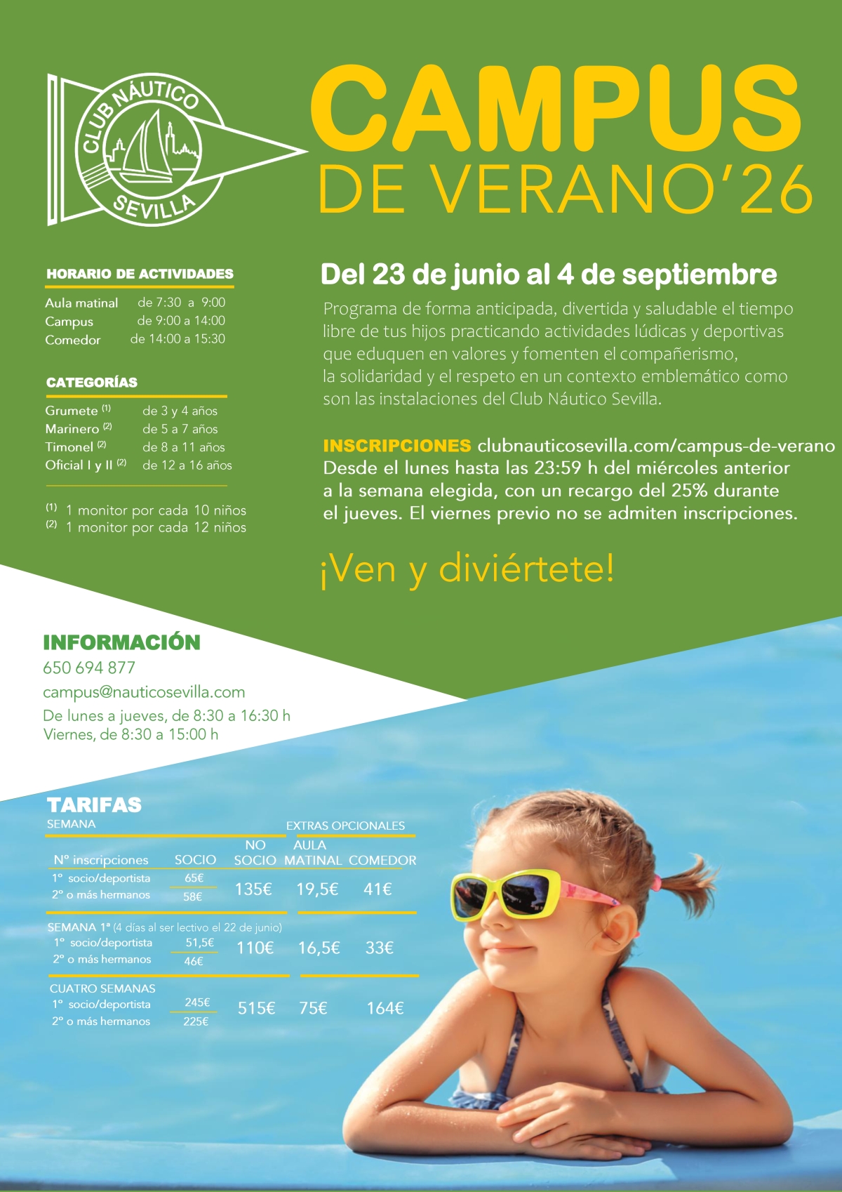 Campus de verano 2026 del Club Náutico Sevilla