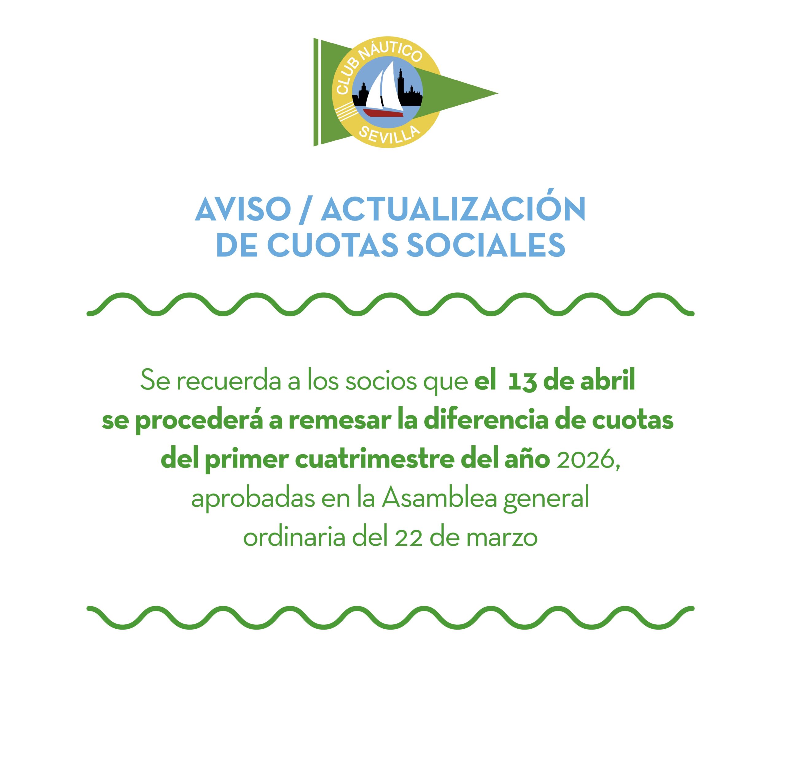 AVISO / Actualización de cuotas sociales