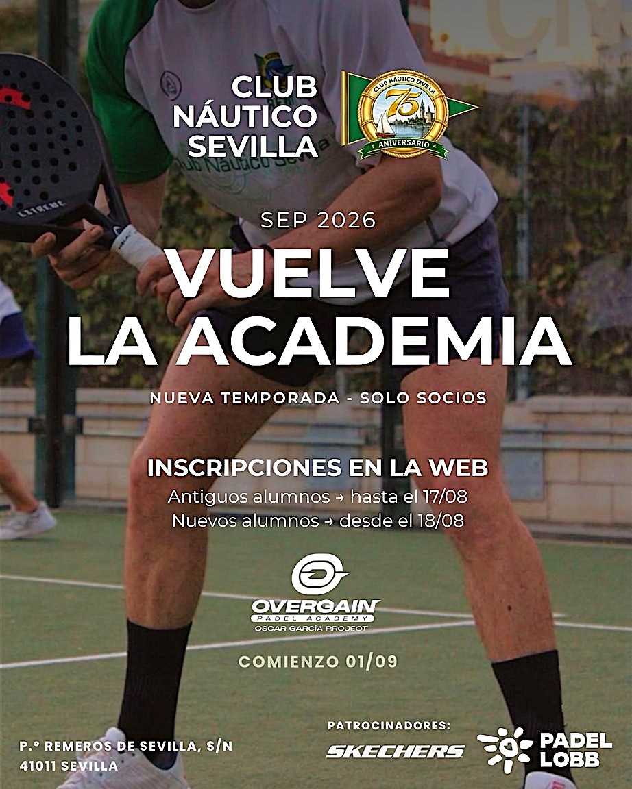 Escuela de pádel 2026/2027 del Club Náutico Sevilla