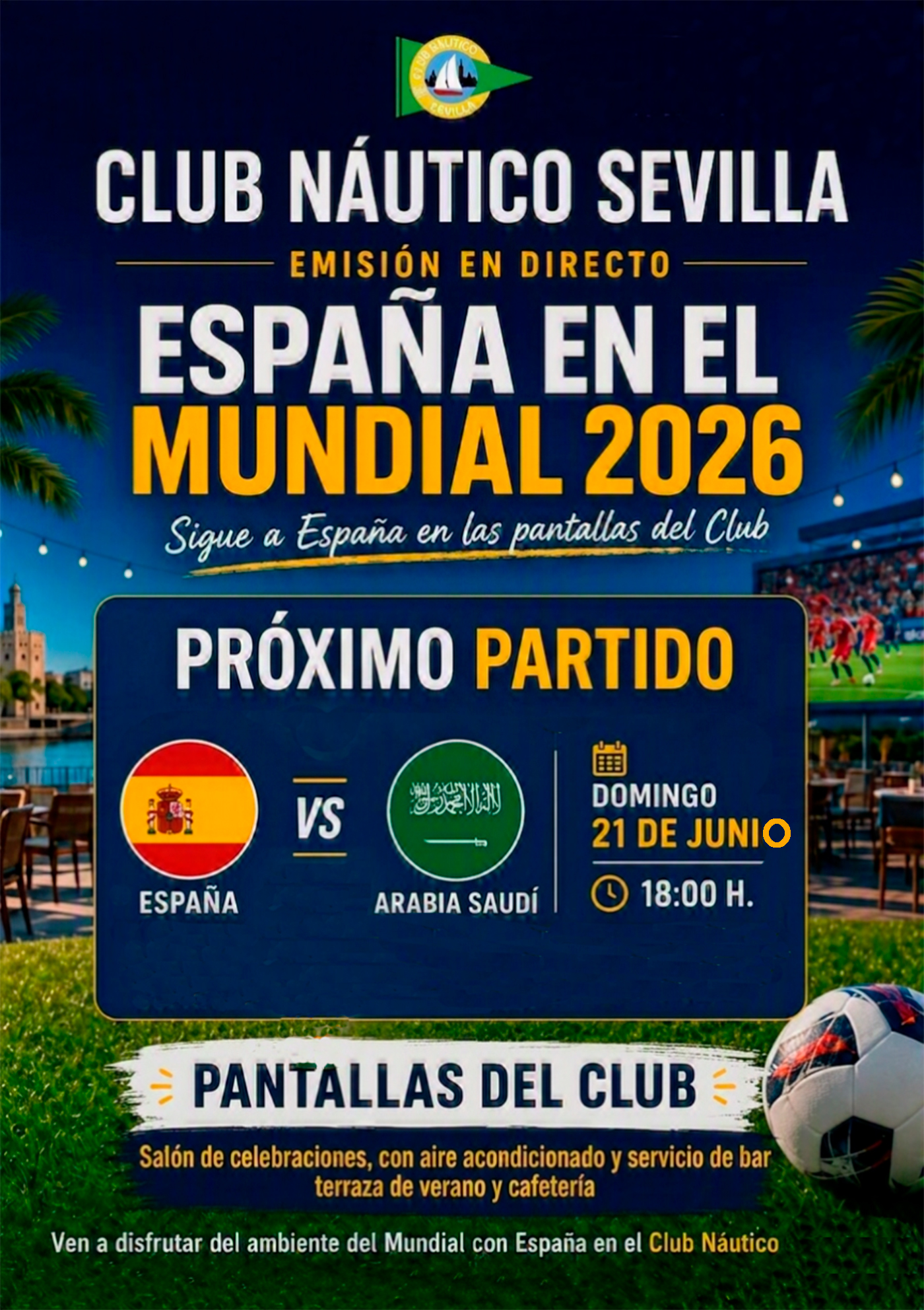 Vive el Mundial de fútbol en el Club Náutico