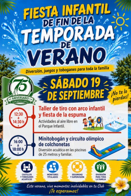 Fiesta infantil de fin de la temporada de verano 2026 en el Club Náutico