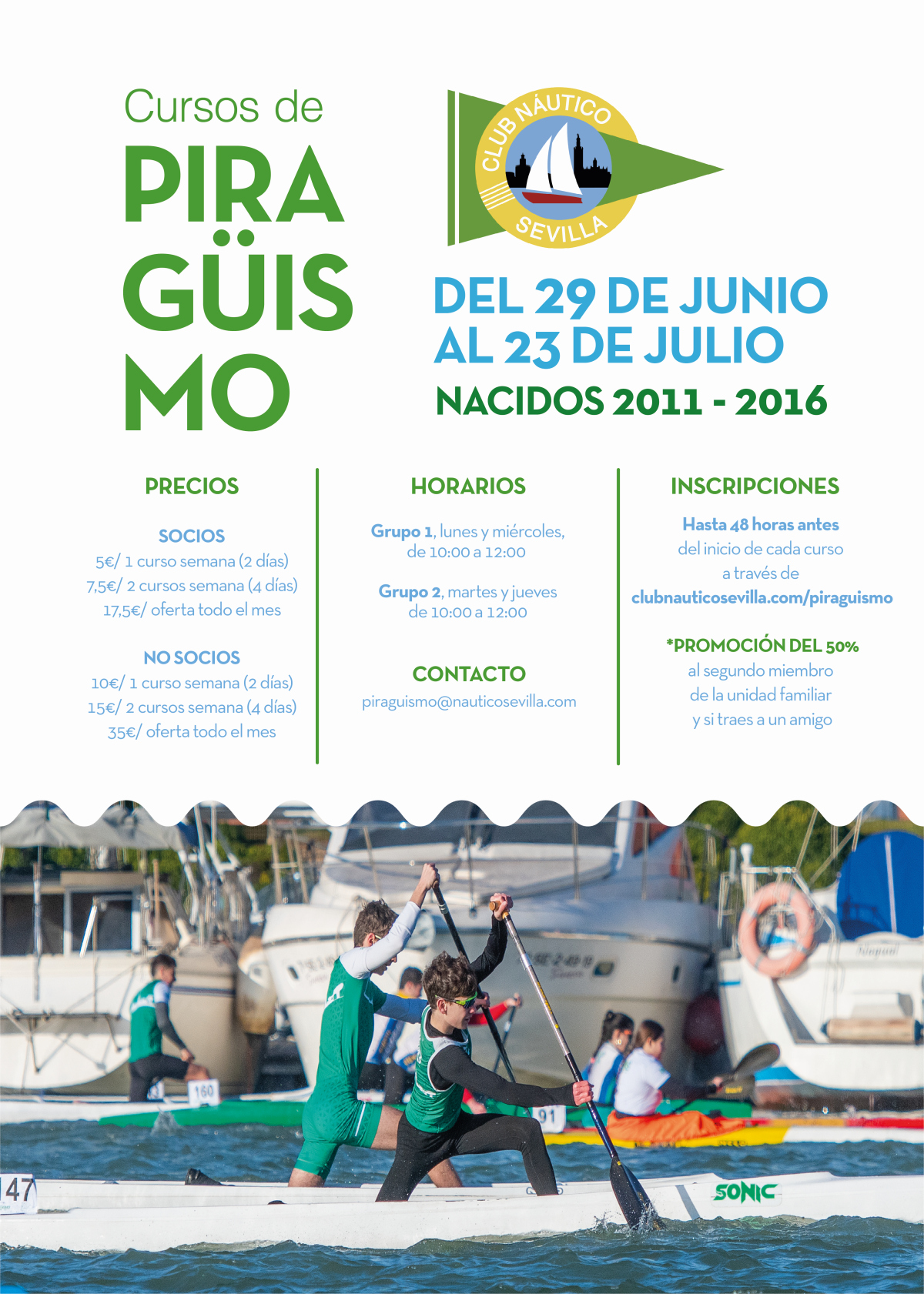 Nuevo cursillos de verano de piragüismo para menores