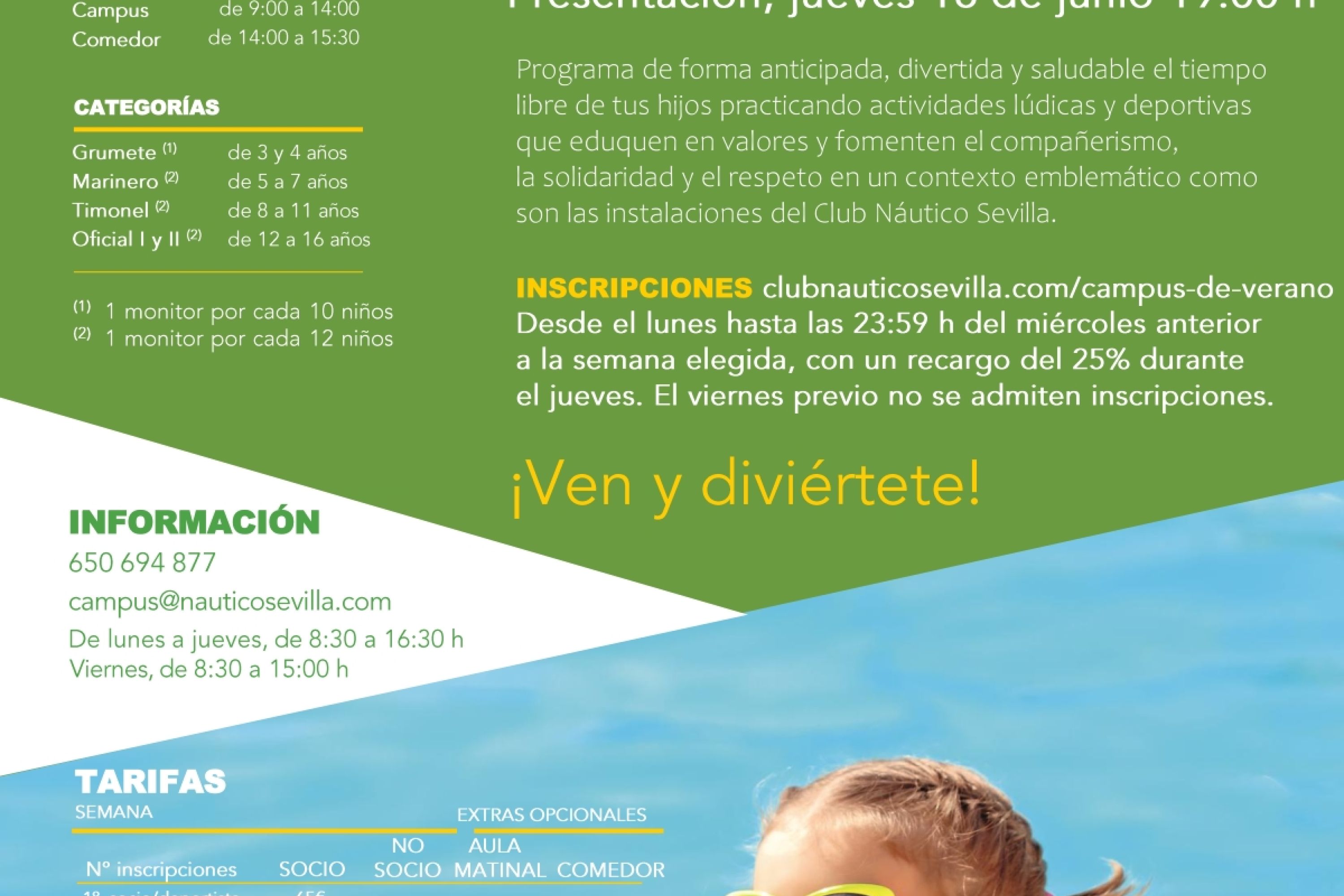 Presentación del Campus de verano 2026 del Club Náutico Sevilla