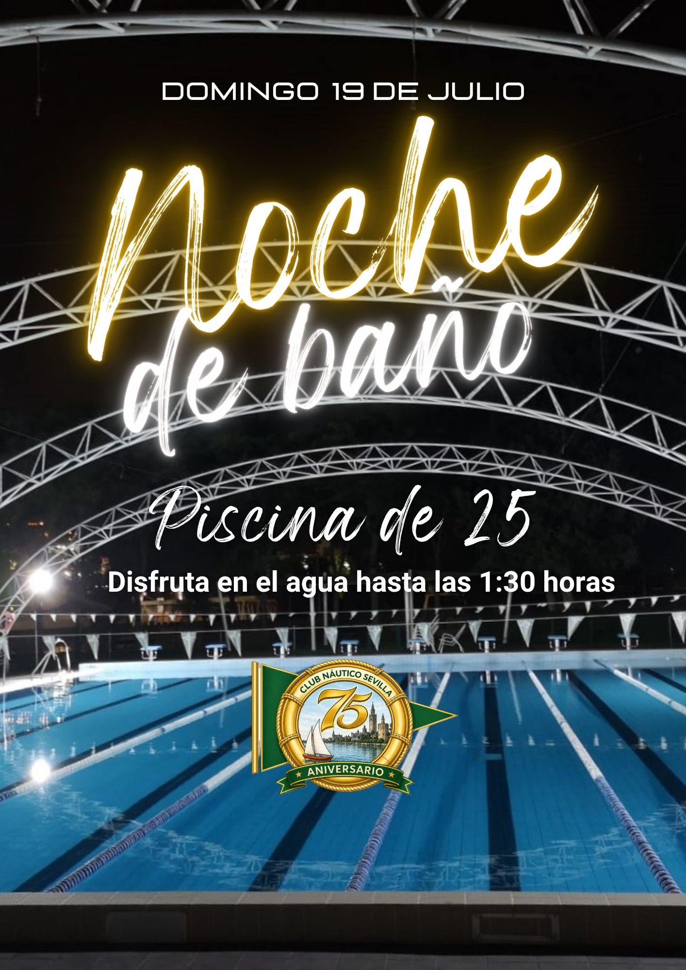 Noche de baño familiar en el Club Náutico