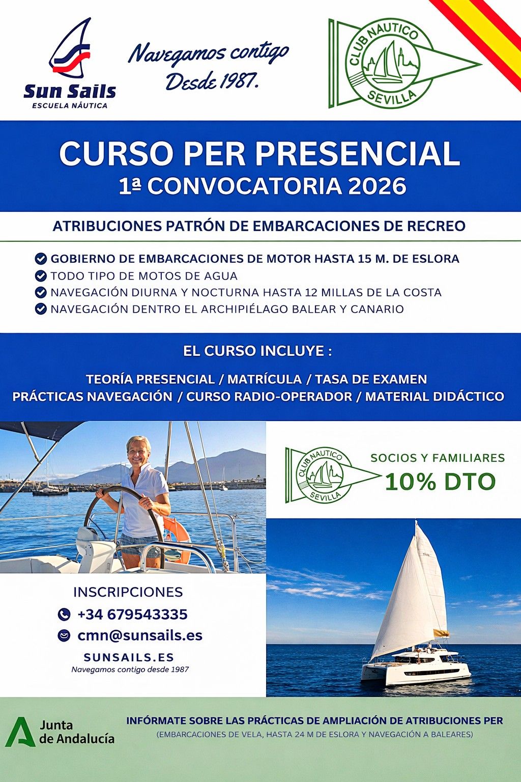 Cursos de titulaciones náuticas de Sun Sails