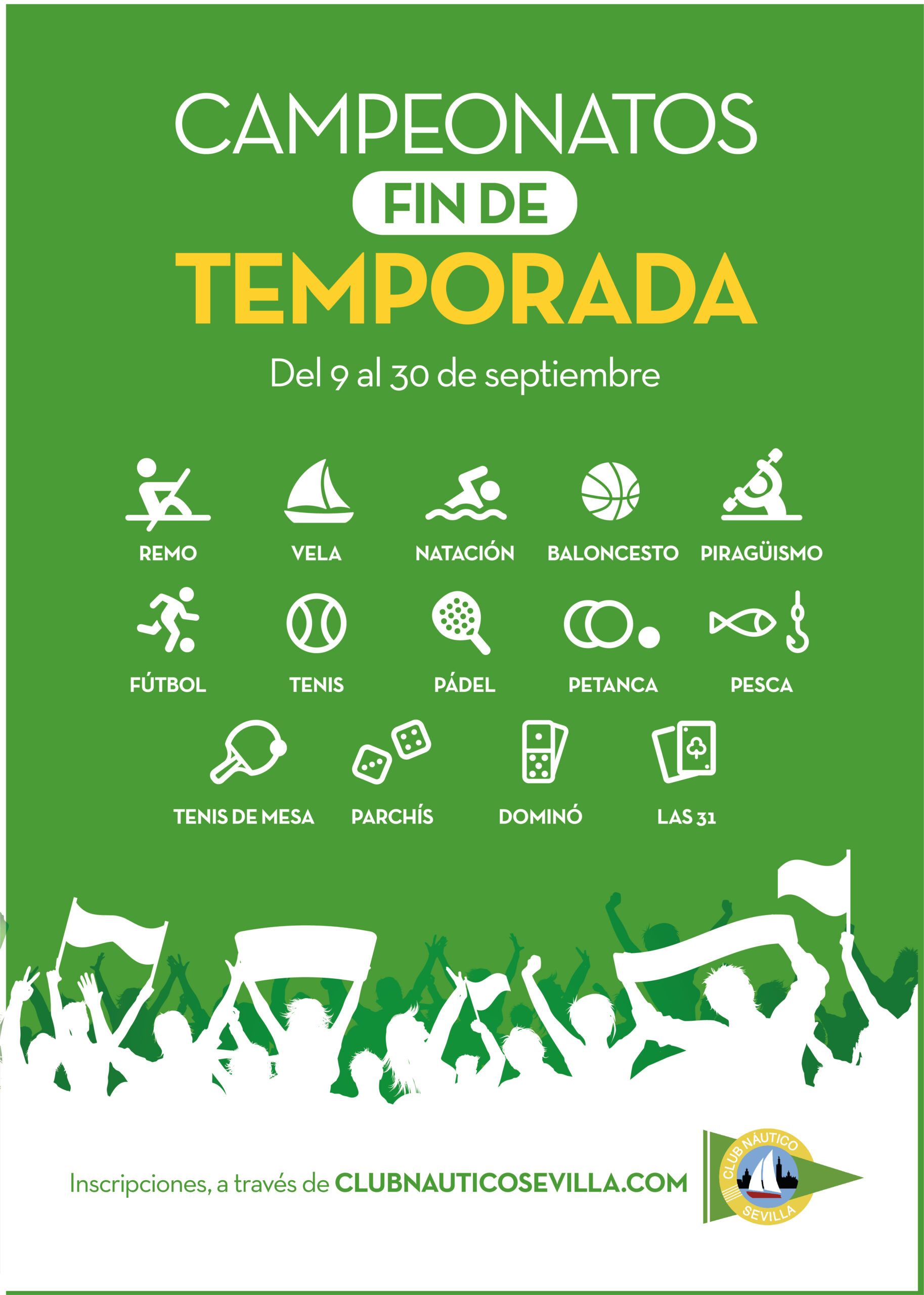 Competiciones de parchís y las 31 de fin de la temporada de verano