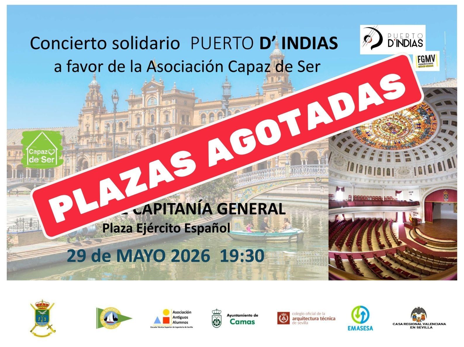 AVISO / Plazas agotadas para el concierto solidario de Puerto D’INDIAS
