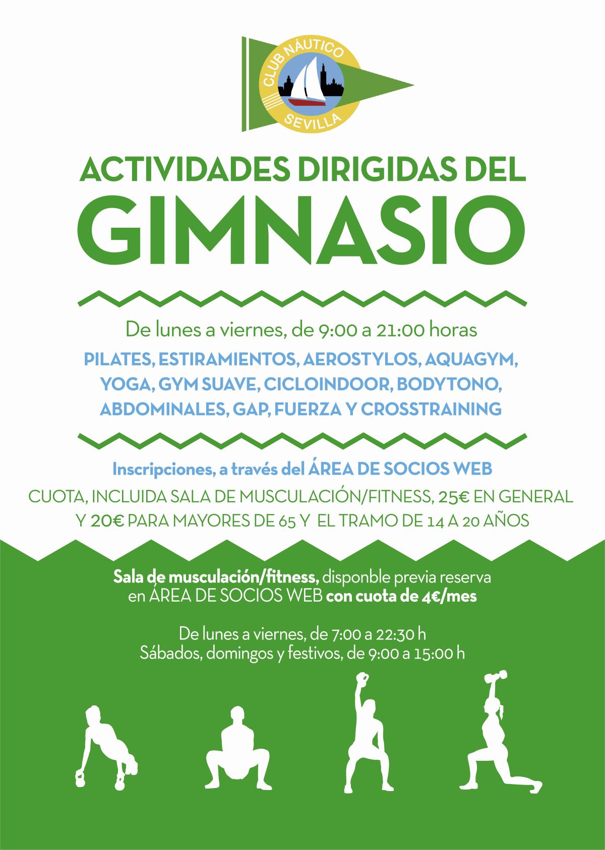 Actividades dirigidas del gimnasio en julio