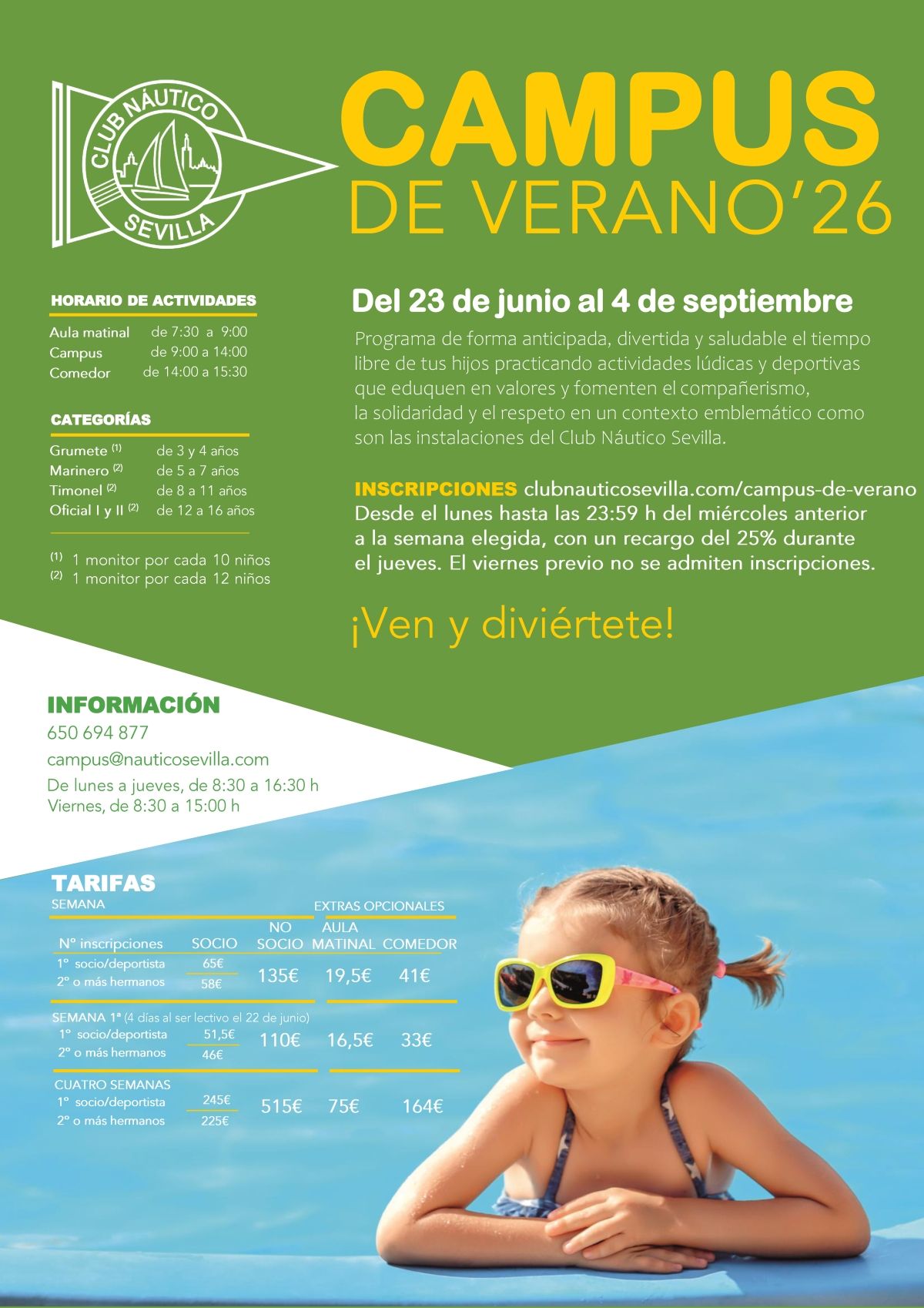 Campus de verano 2026 del Club Náutico Sevilla